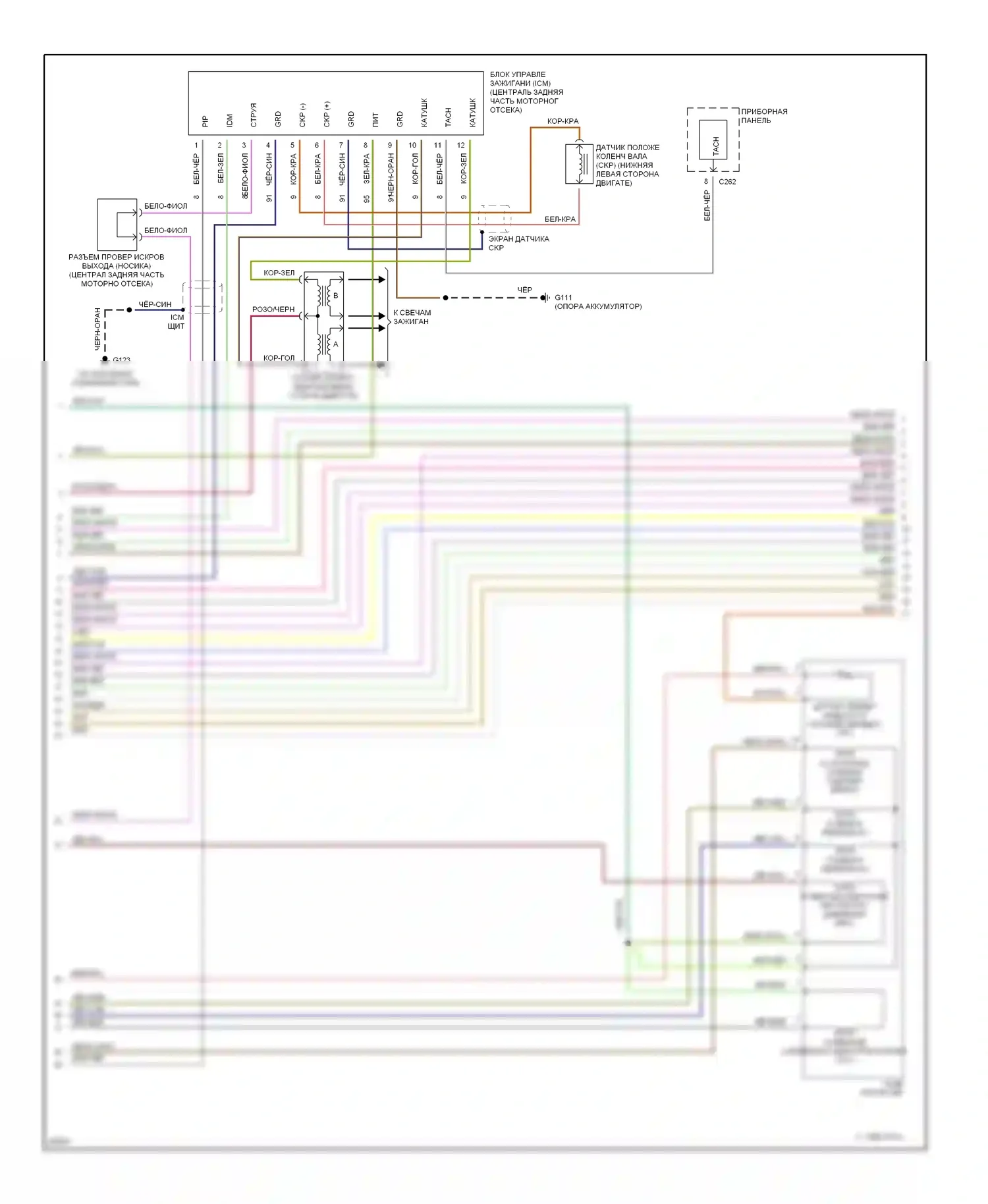 Contour Ford I (1994-1997): Электросхема двигателя 2.0ls (3 из 4) 