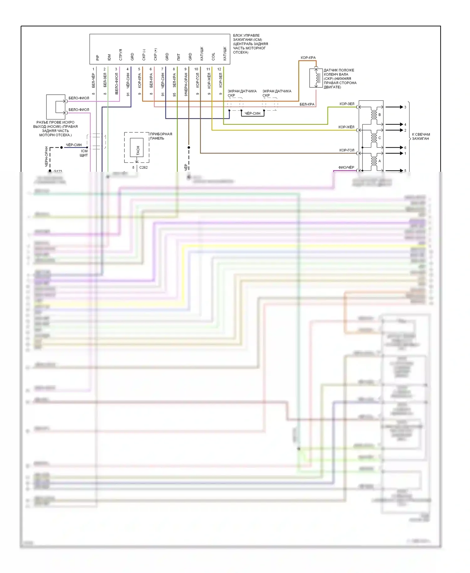 Contour Ford I (1994-1997): Электросхема двигателя 2.5ls (3 из 4) 