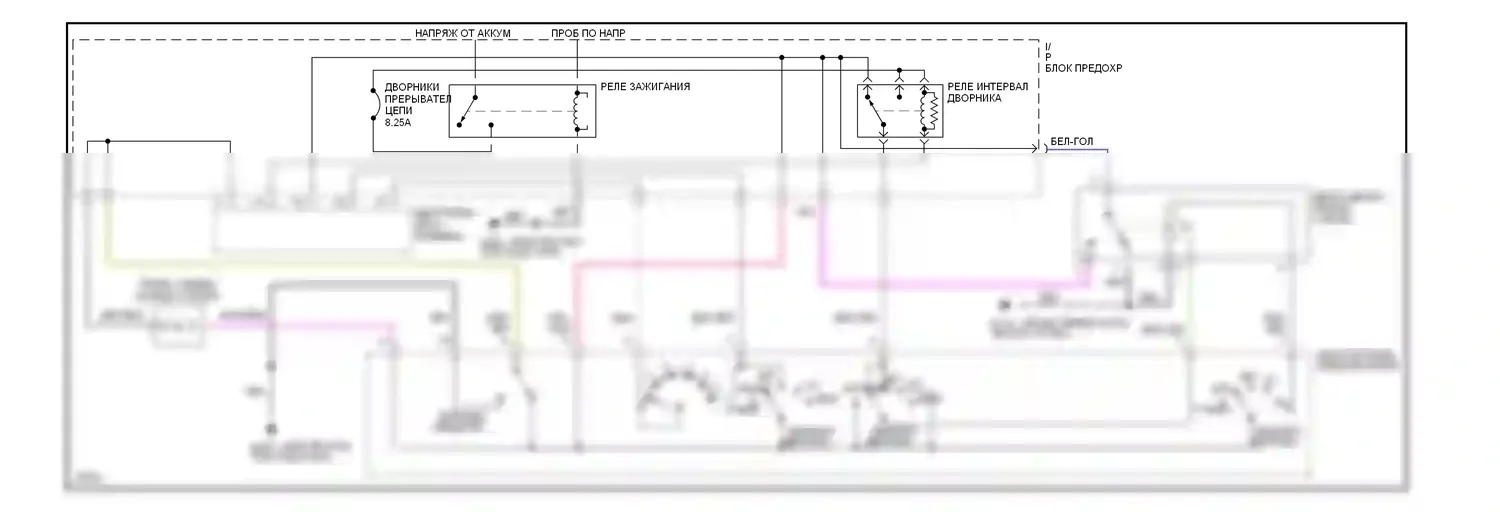 Contour Ford I (1994-1997): Дворники и омыватели электросхема 
