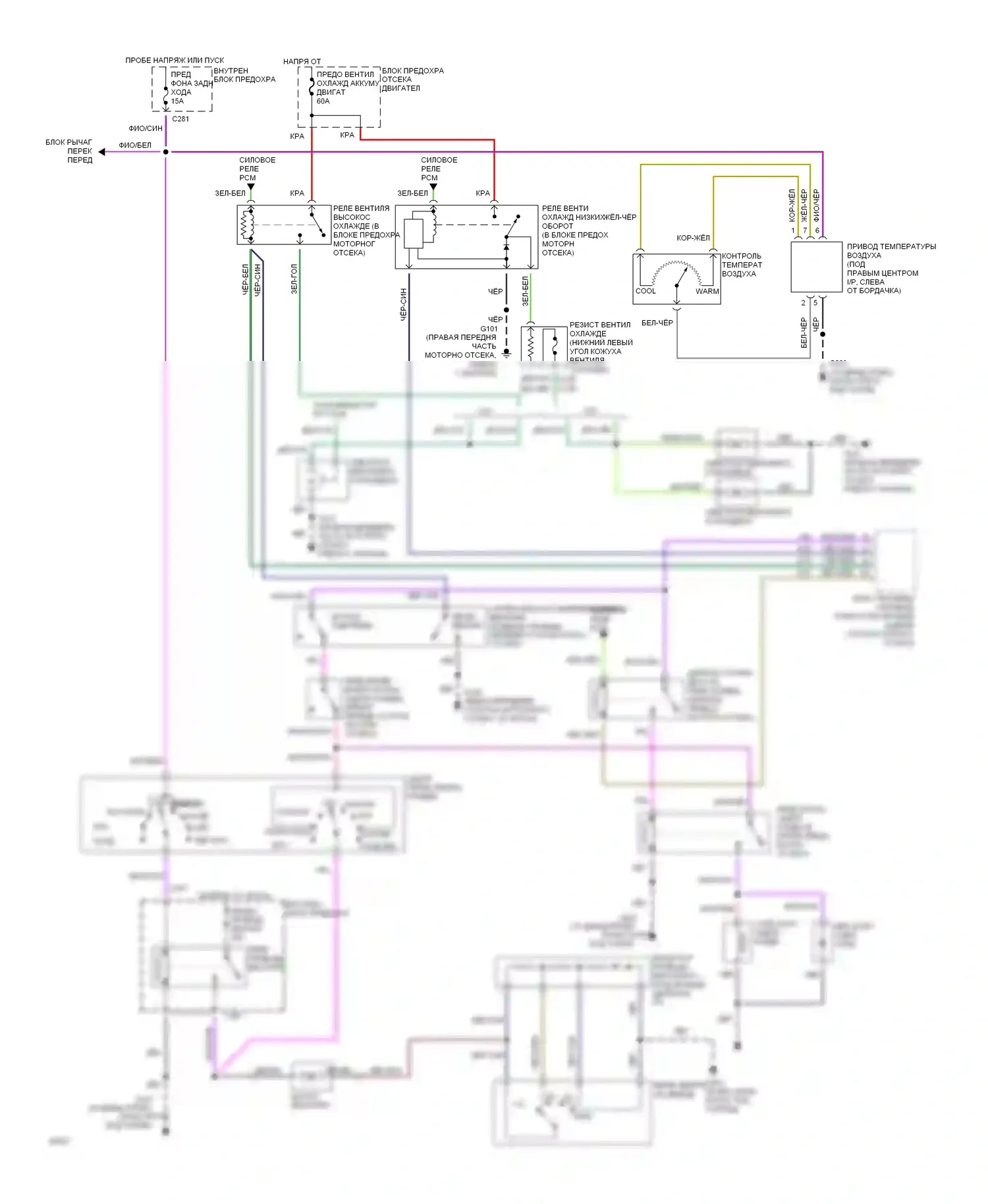 Contour Ford I (1994-1997): Электросхема кондиционера 