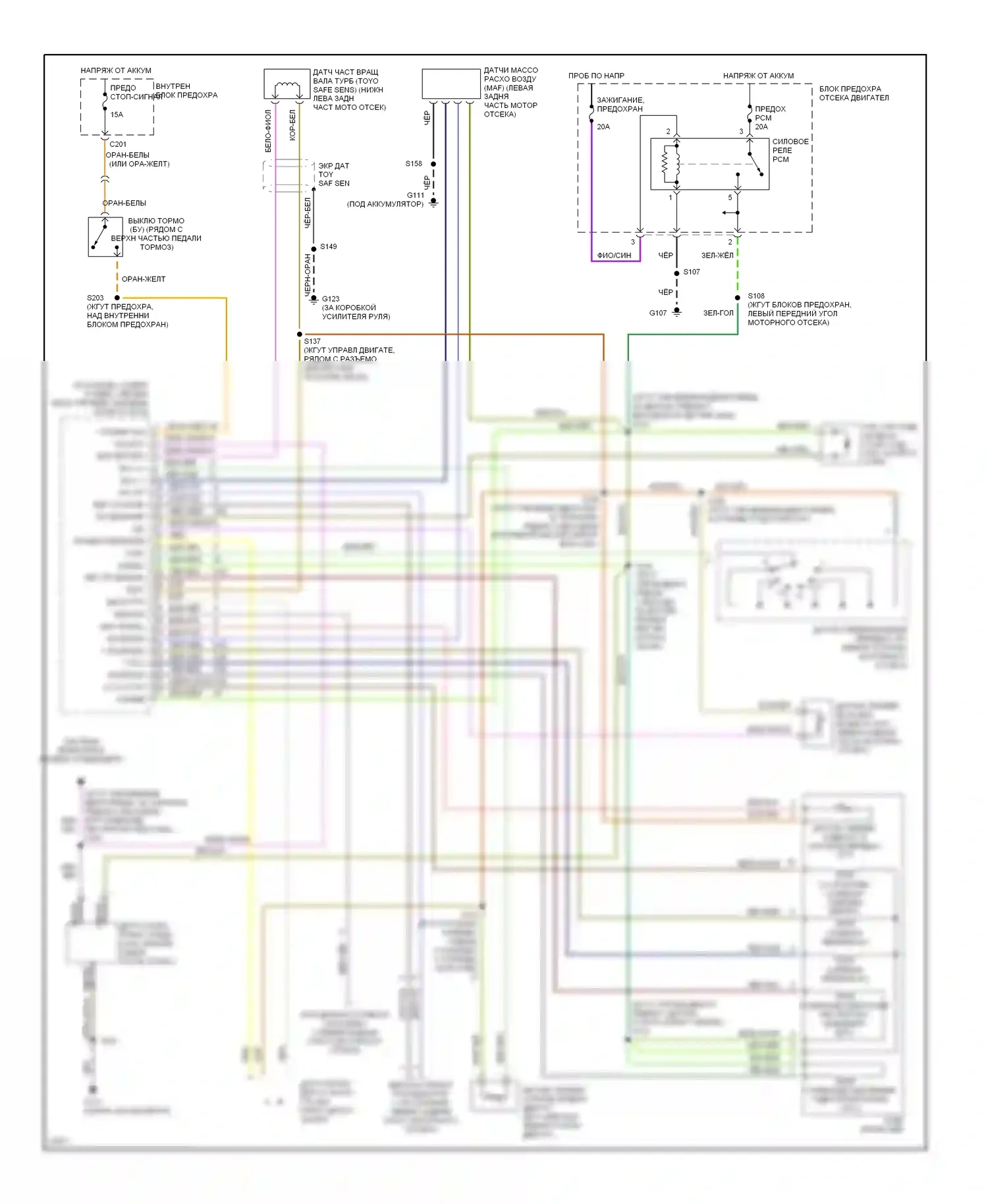 Contour Ford I (1994-1997): 2,5л, электросхема коробки передач 