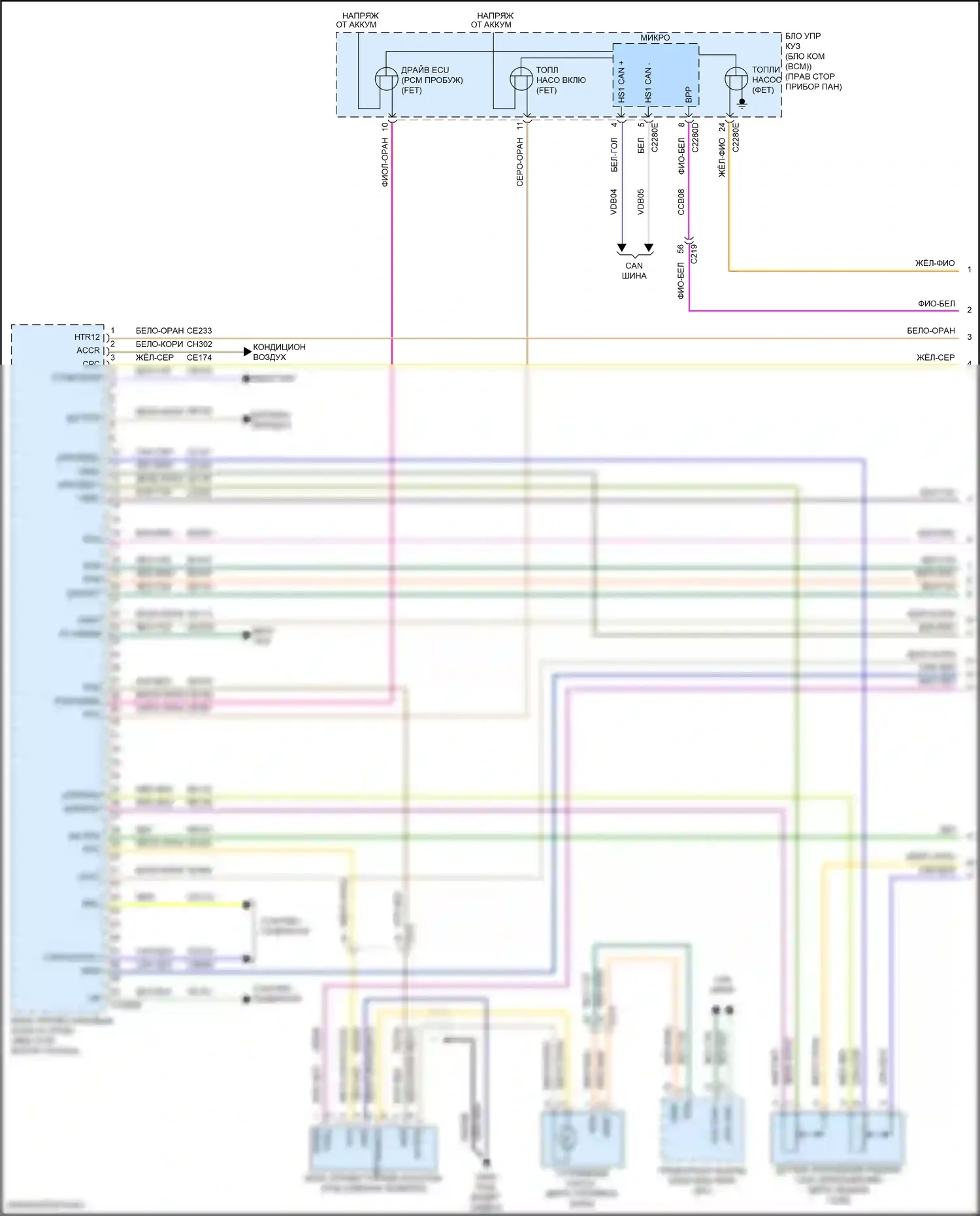 EcoSport Ford II рестайлинг (2017-2024): Электросхема двигателя 1.0л турбо (1 из 7) 