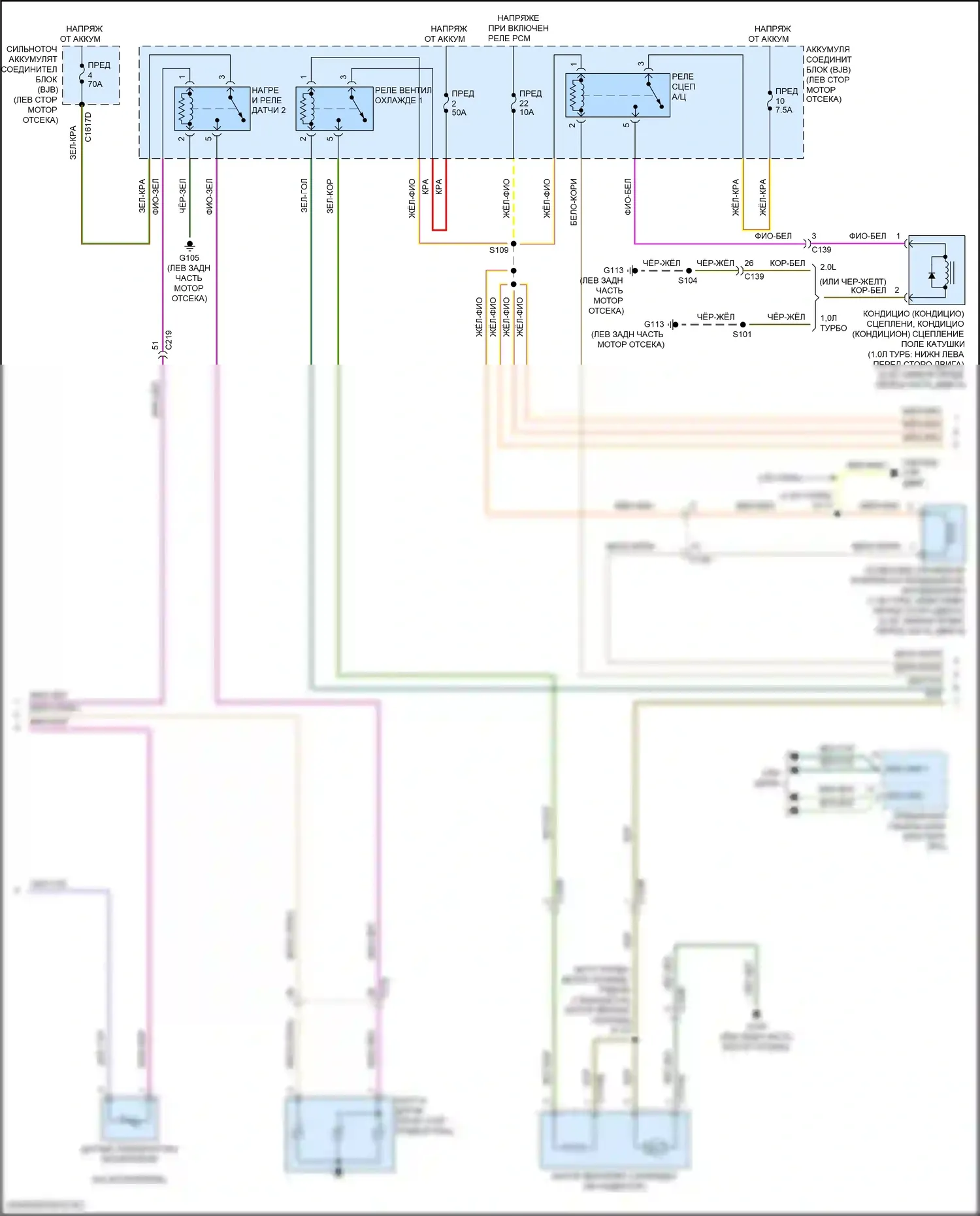 EcoSport Ford II рестайлинг (2017-2024): Электросхема климат контроля (3 из 4) 