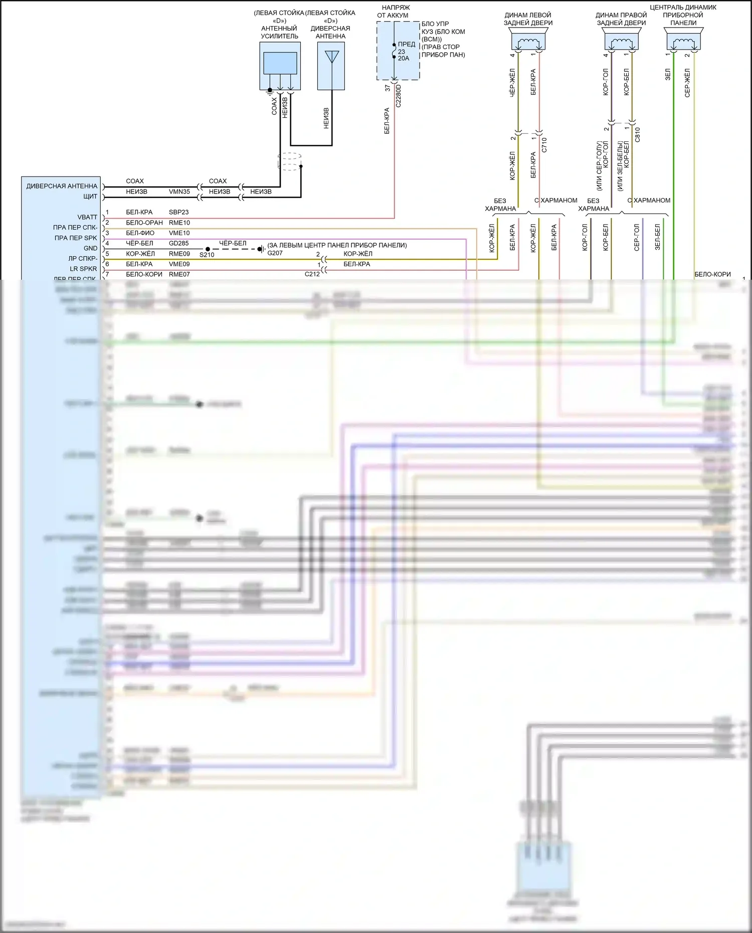 EcoSport Ford II рестайлинг (2017-2024): Электросхема магнитола, с сенсорным экраном (1 из 4) 