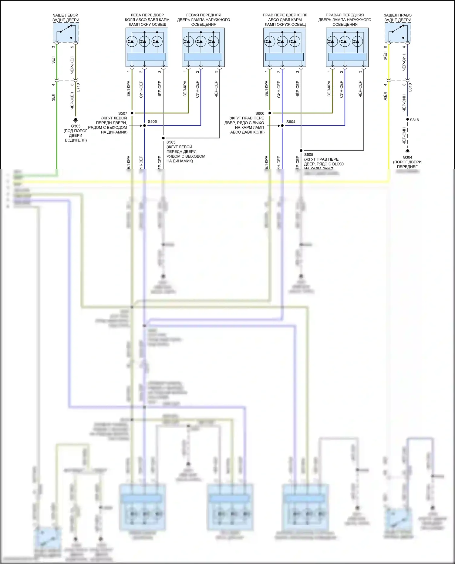 EcoSport Ford II рестайлинг (2017-2024): Электросхема освещения салона (2 из 2) 