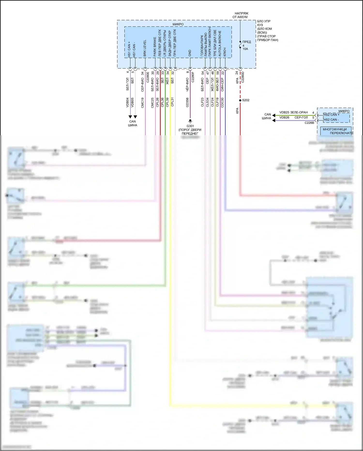 EcoSport Ford II рестайлинг (2017-2024): Электросхема помощников водителя 