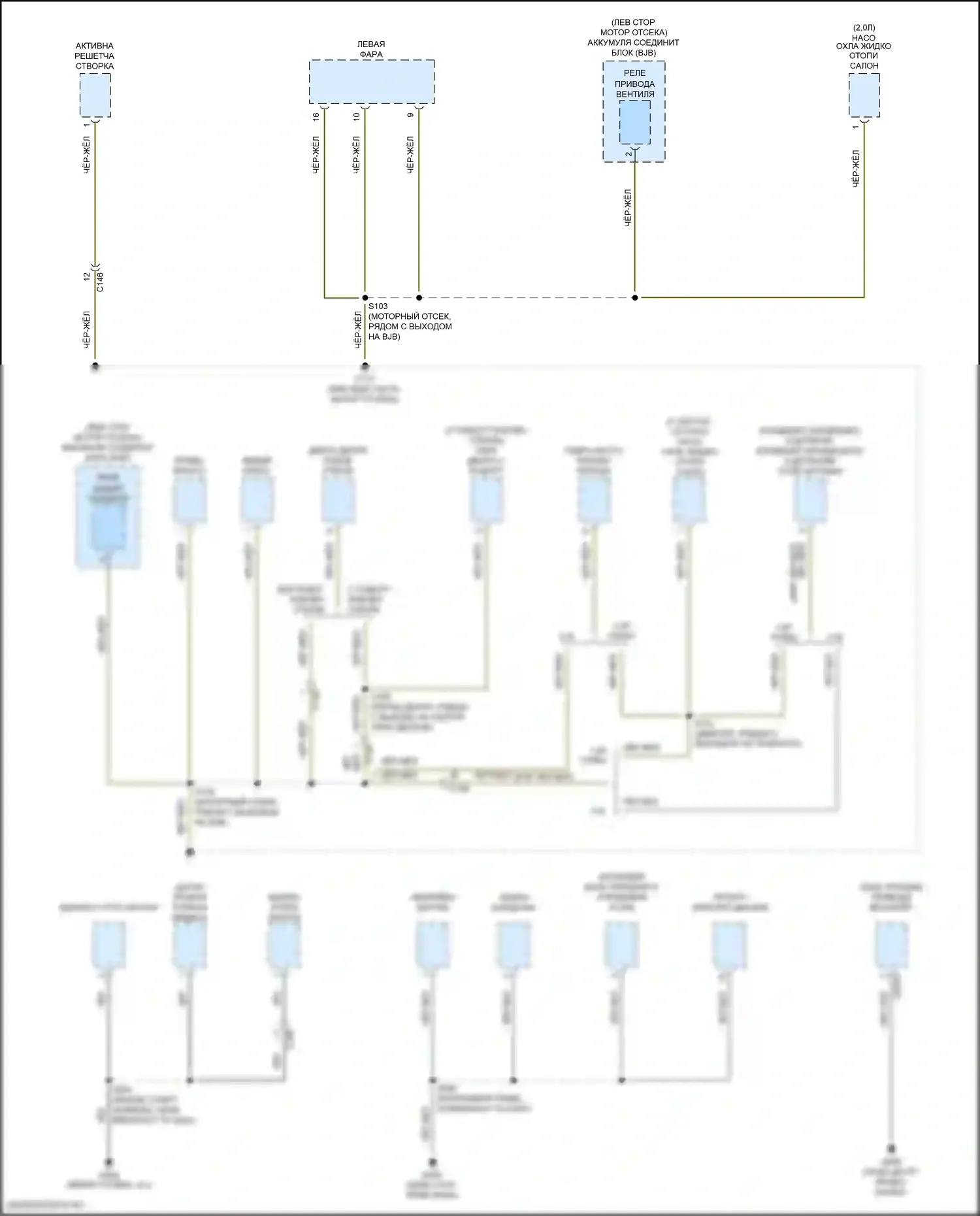EcoSport Ford II рестайлинг (2017-2024): Электросхема точек подключения масс (2 из 5) 