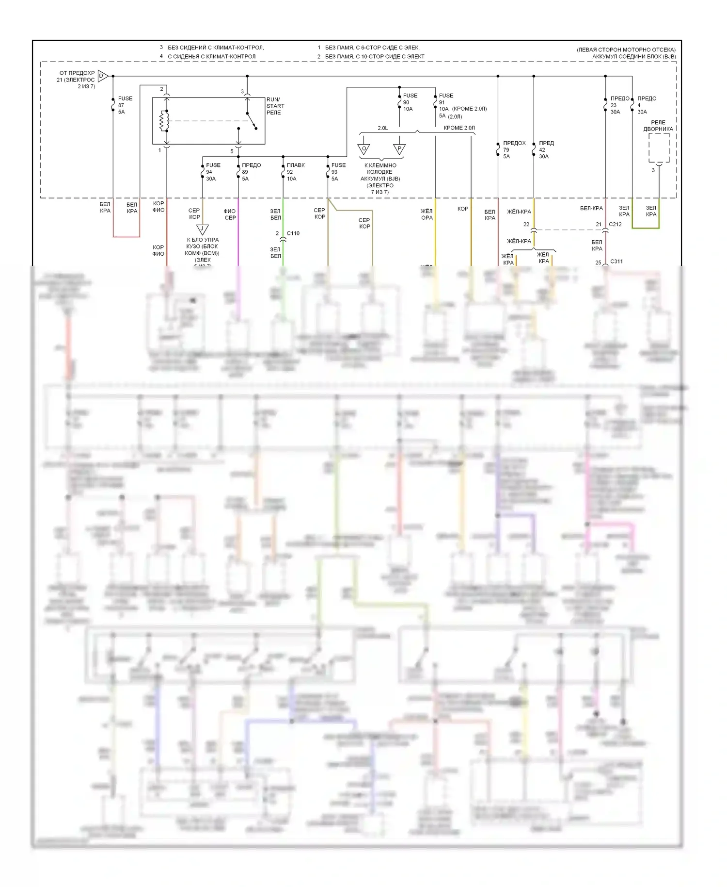 Edge Ford I рестайлинг (2010-2014): Электросхема блока предохранителей реле (3 из 7) 