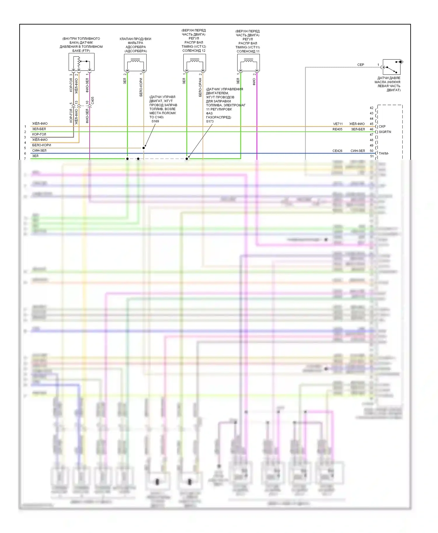 Edge Ford I рестайлинг (2010-2014): Электросхема двигателя 2.0l (5 из 5) 