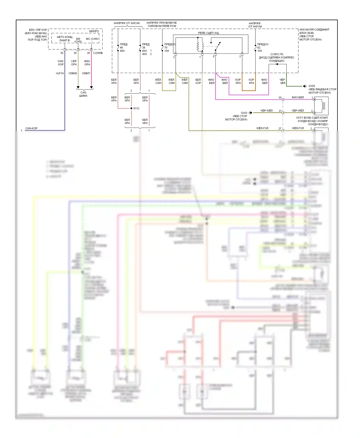 Edge Ford I рестайлинг (2010-2014): Электросхема климат контроля (3 из 3) 