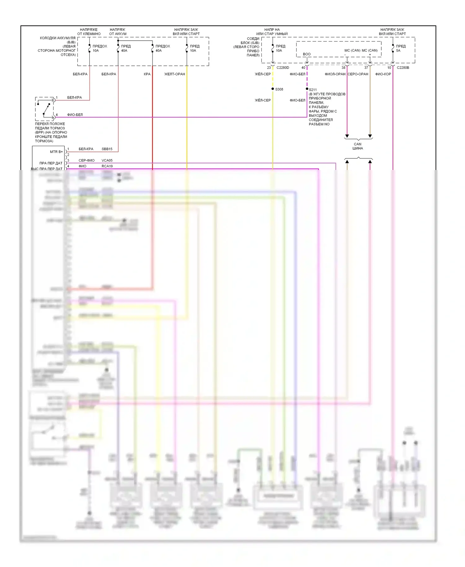 Edge Ford I (2006-2010): Антиблокировочная система abs электросхема 