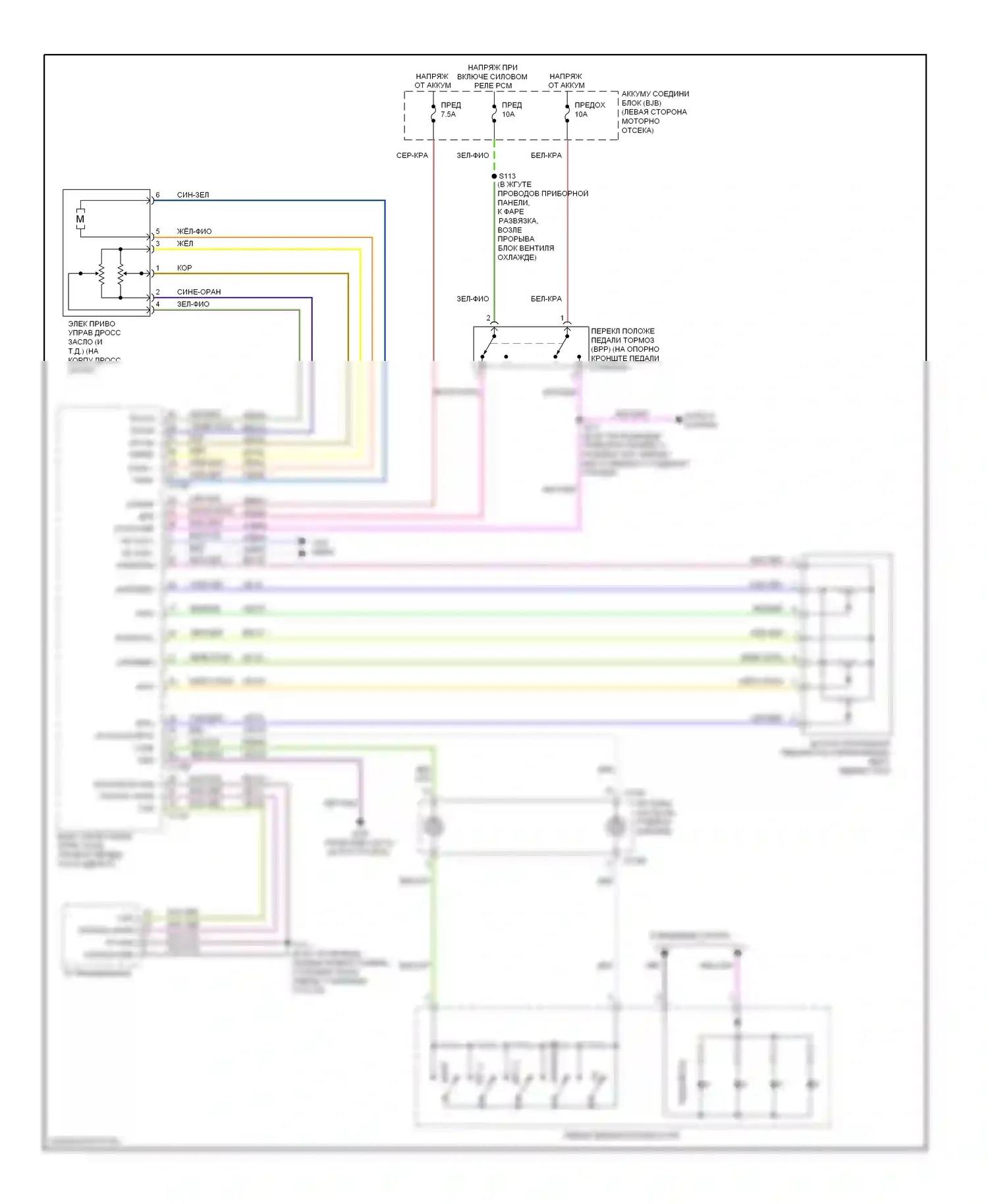 Edge Ford I (2006-2010): Электросхема круиз-контроля 