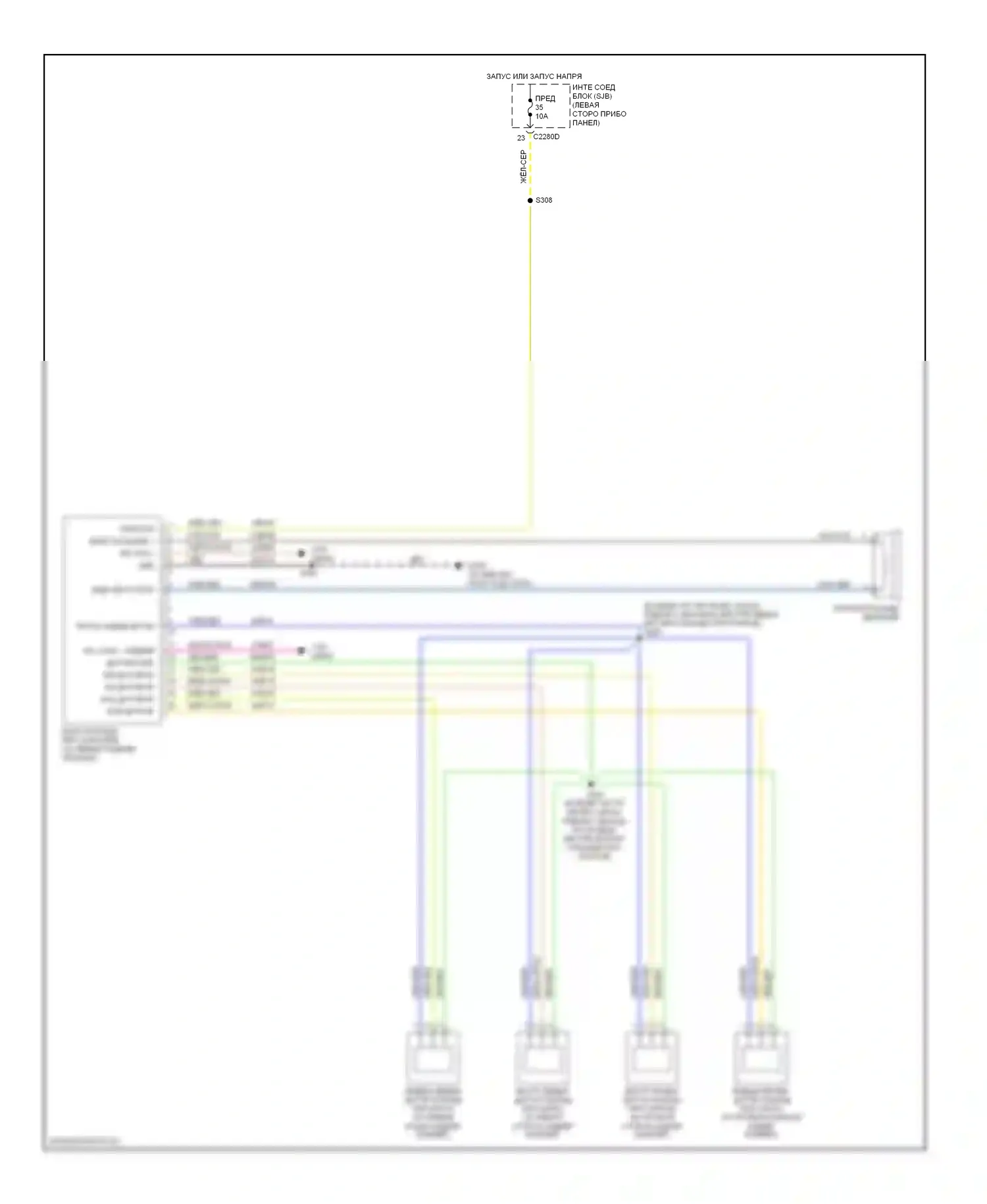 Edge Ford I (2006-2010): Электросхема парктроника 