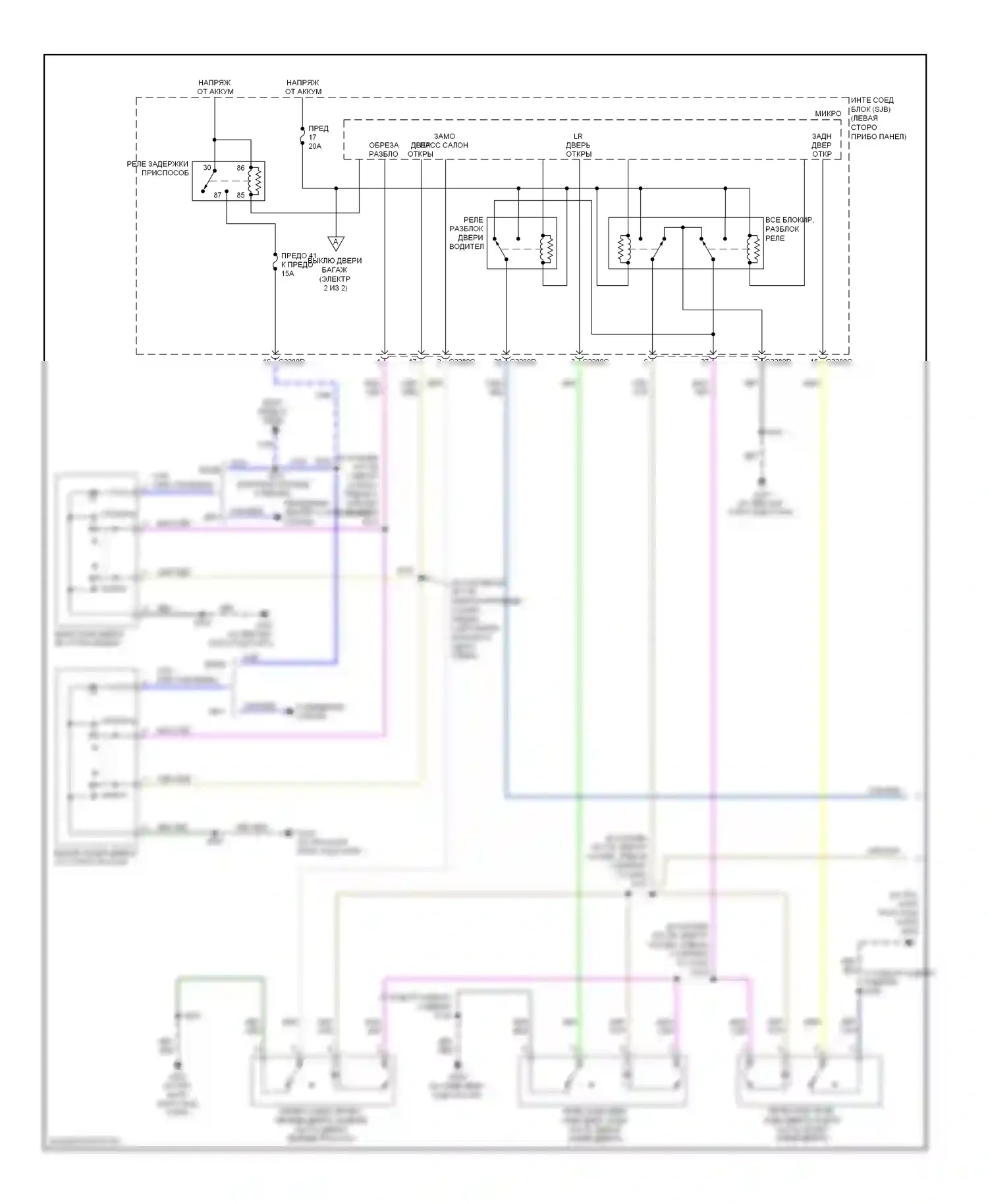 Edge Ford I (2006-2010): Электросхема центрального замка (1 из 2) 