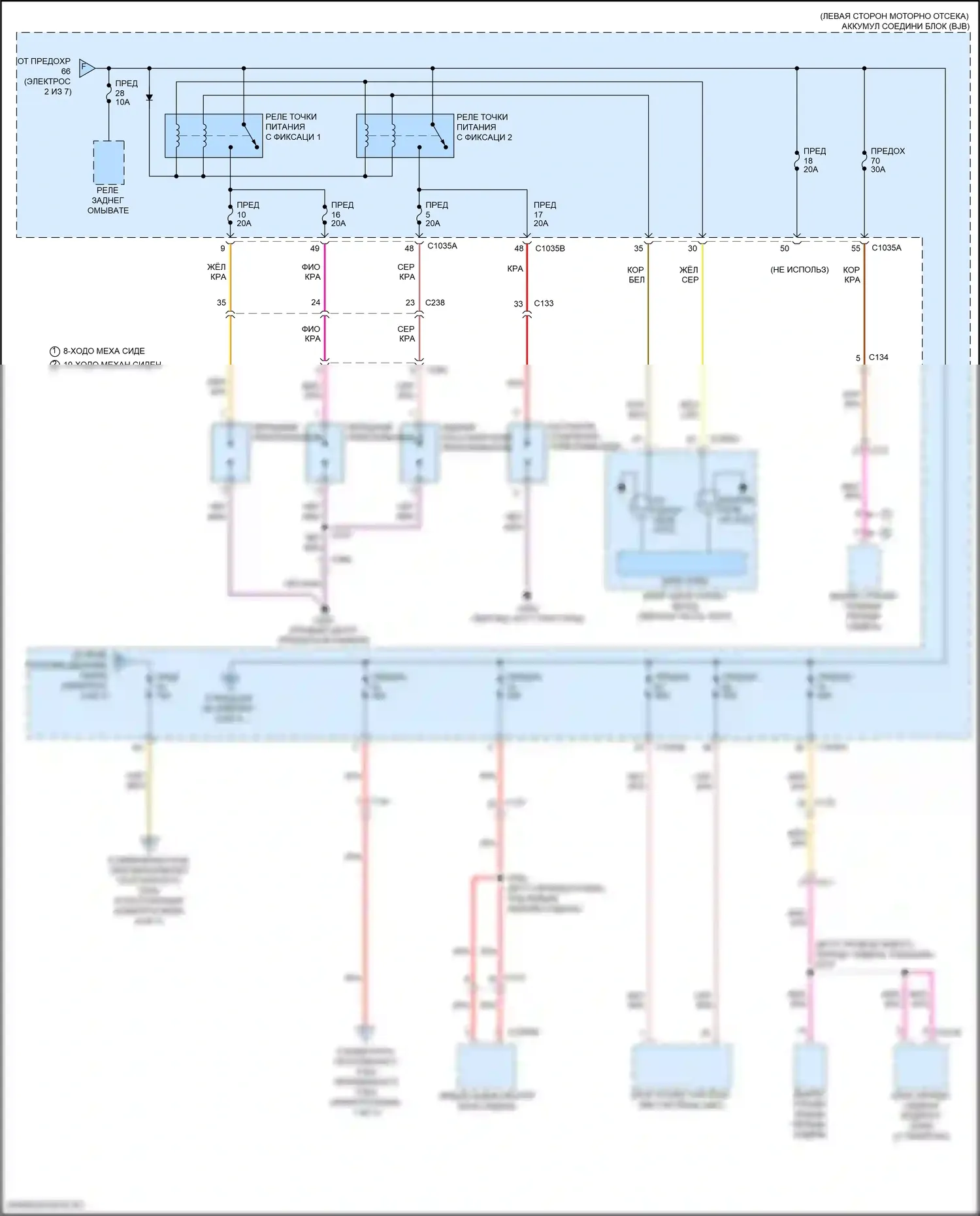 Edge Ford II рестайлинг (2018-2023): Электросхема блока предохранителей реле (3 из 7) 
