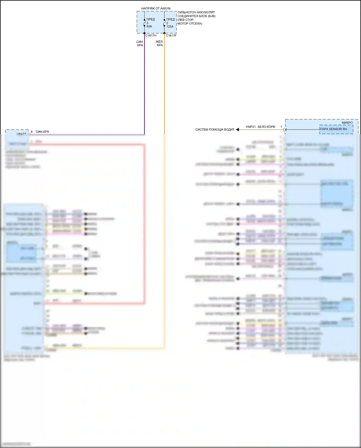 Edge Ford II рестайлинг (2018-2023): Электросхема блоков управления кузовом (1 из 3) 