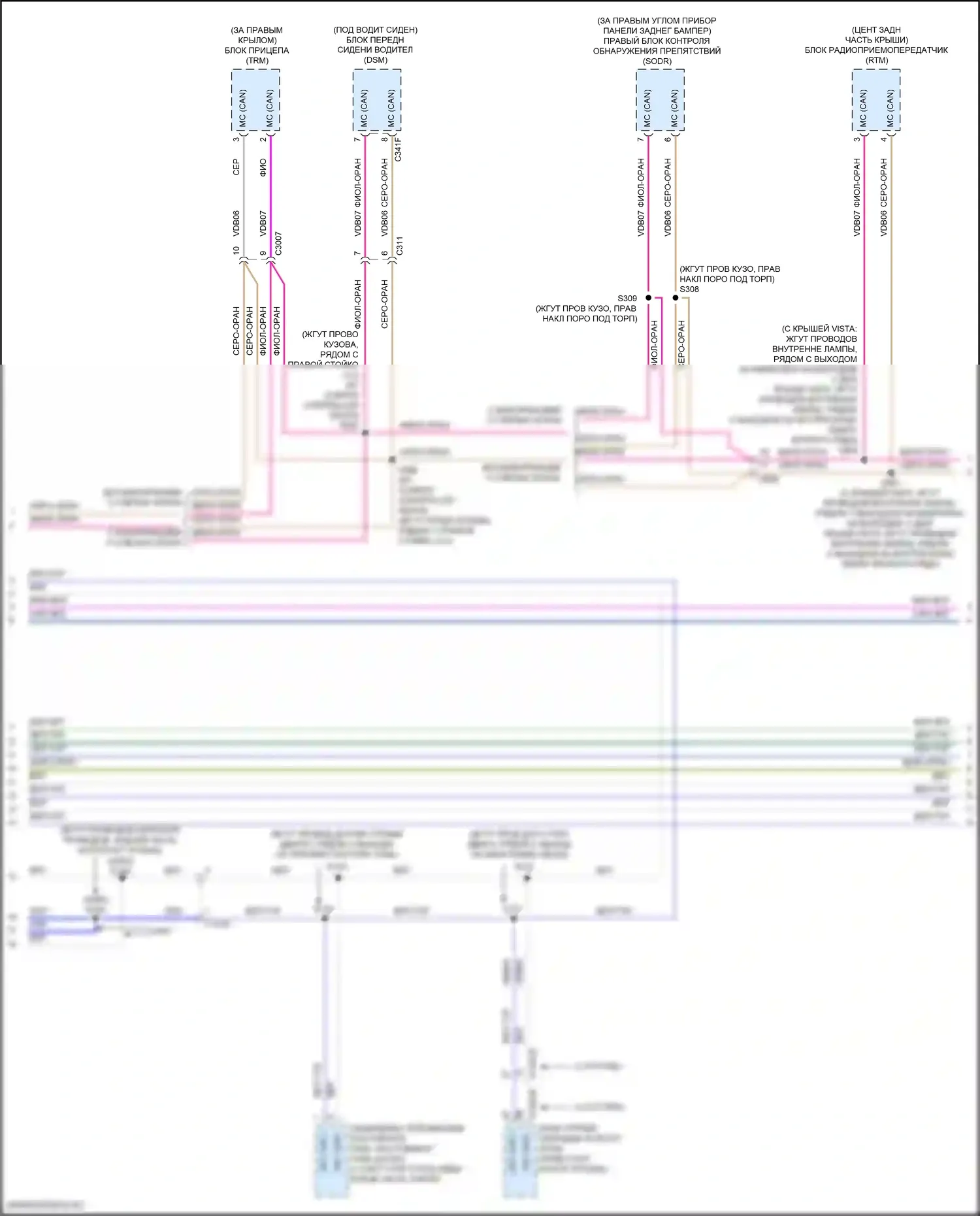 Edge Ford II рестайлинг (2018-2023): Can шина электросхема (2 из 4) 