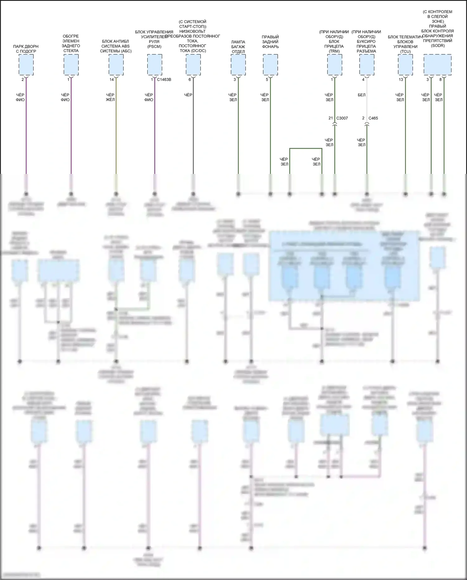 Edge Ford II рестайлинг (2018-2023): Электросхема точек подключения масс (5 из 5) 