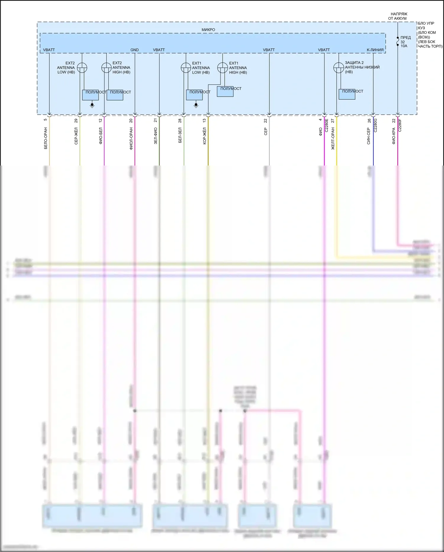 Edge Ford II рестайлинг (2018-2023): Электросхема центрального замка (2 из 5) 