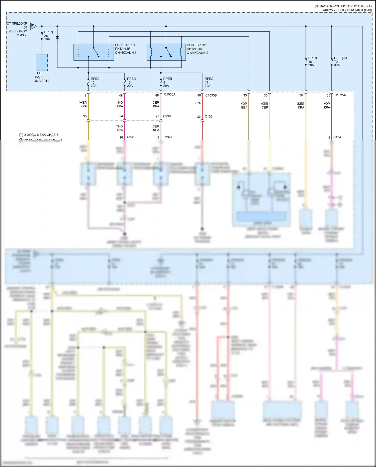 Edge Ford II (2015-2018): Электросхема блока предохранителей реле (3 из 7) 