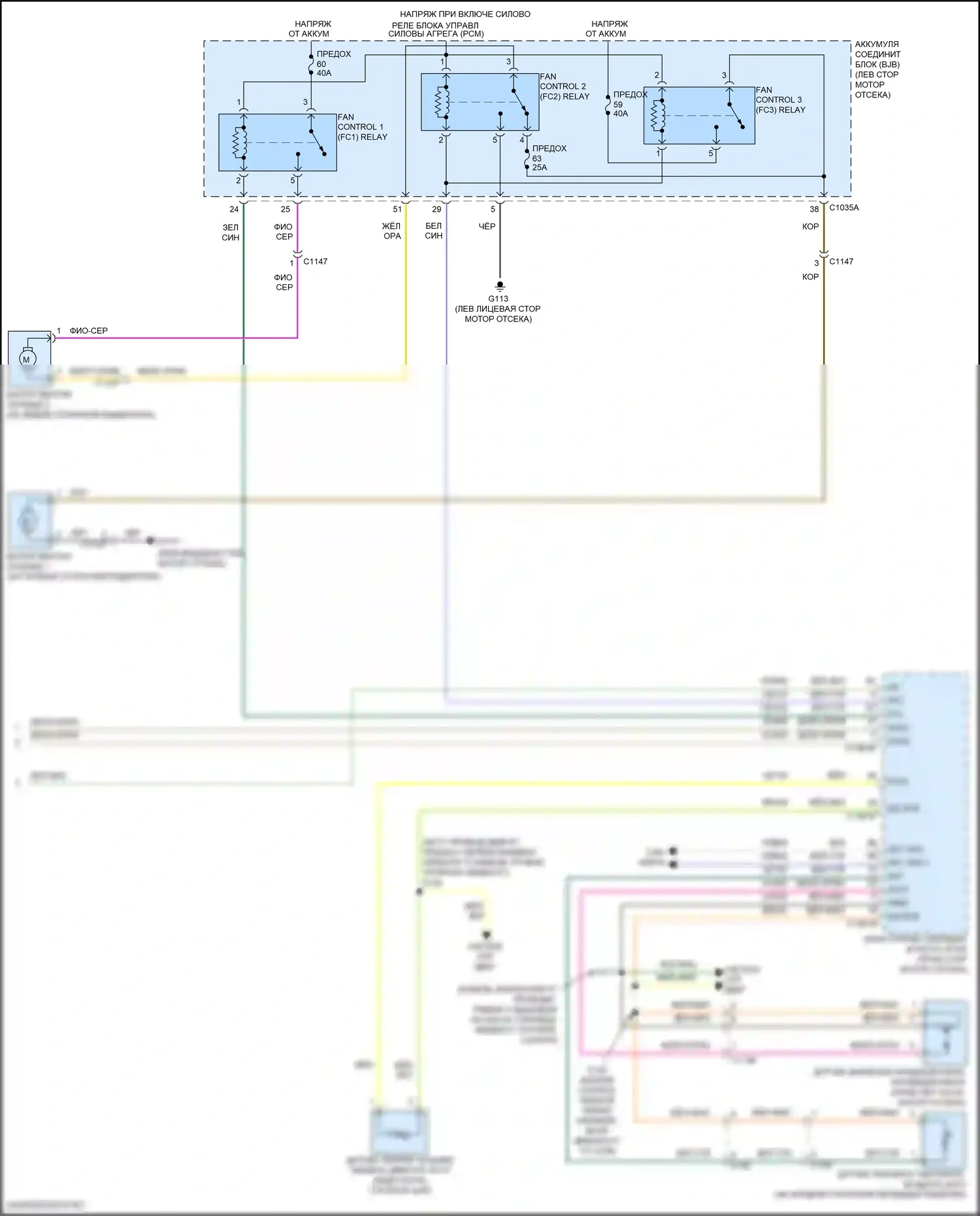 Edge Ford II (2015-2018): Электросхема ручного кондиционера (3 из 3) 
