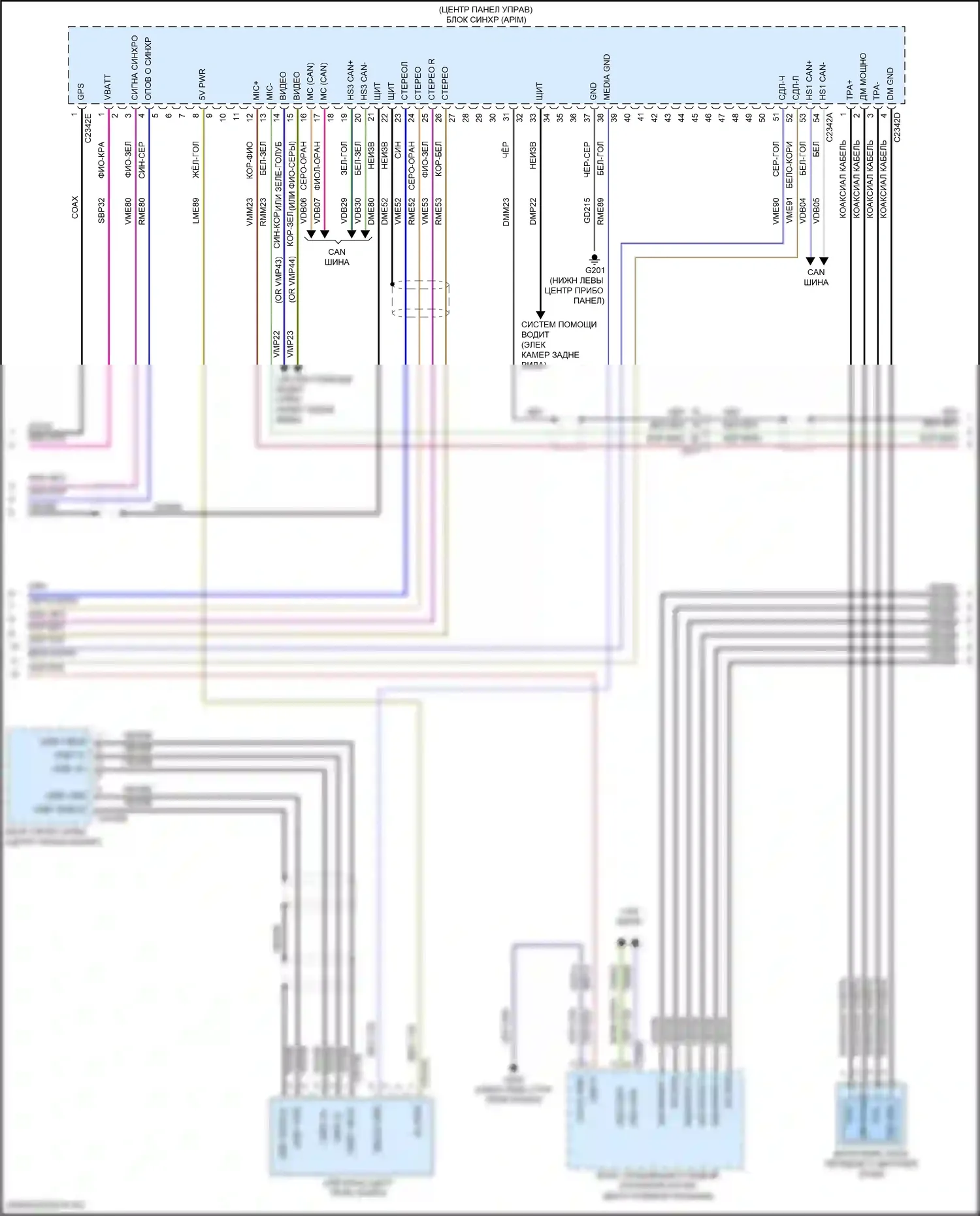 Edge Ford II (2015-2018): Электросхема навигации, с sony и сенсорным экраном (4 из 5) 