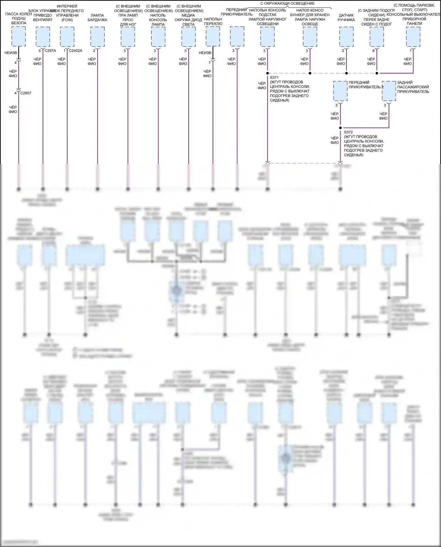 Edge Ford II (2015-2018): Электросхема точек подключения масс (2 из 4) 