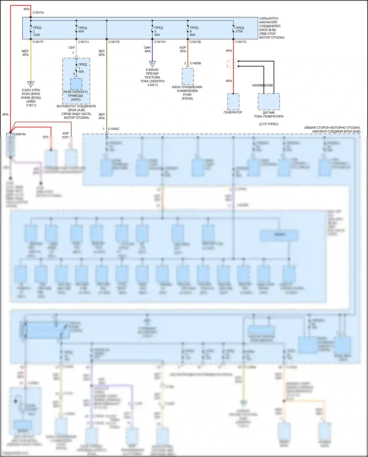 Edge Ford III (2023-2024): Электросхема блока предохранителей реле (1 из 7) 