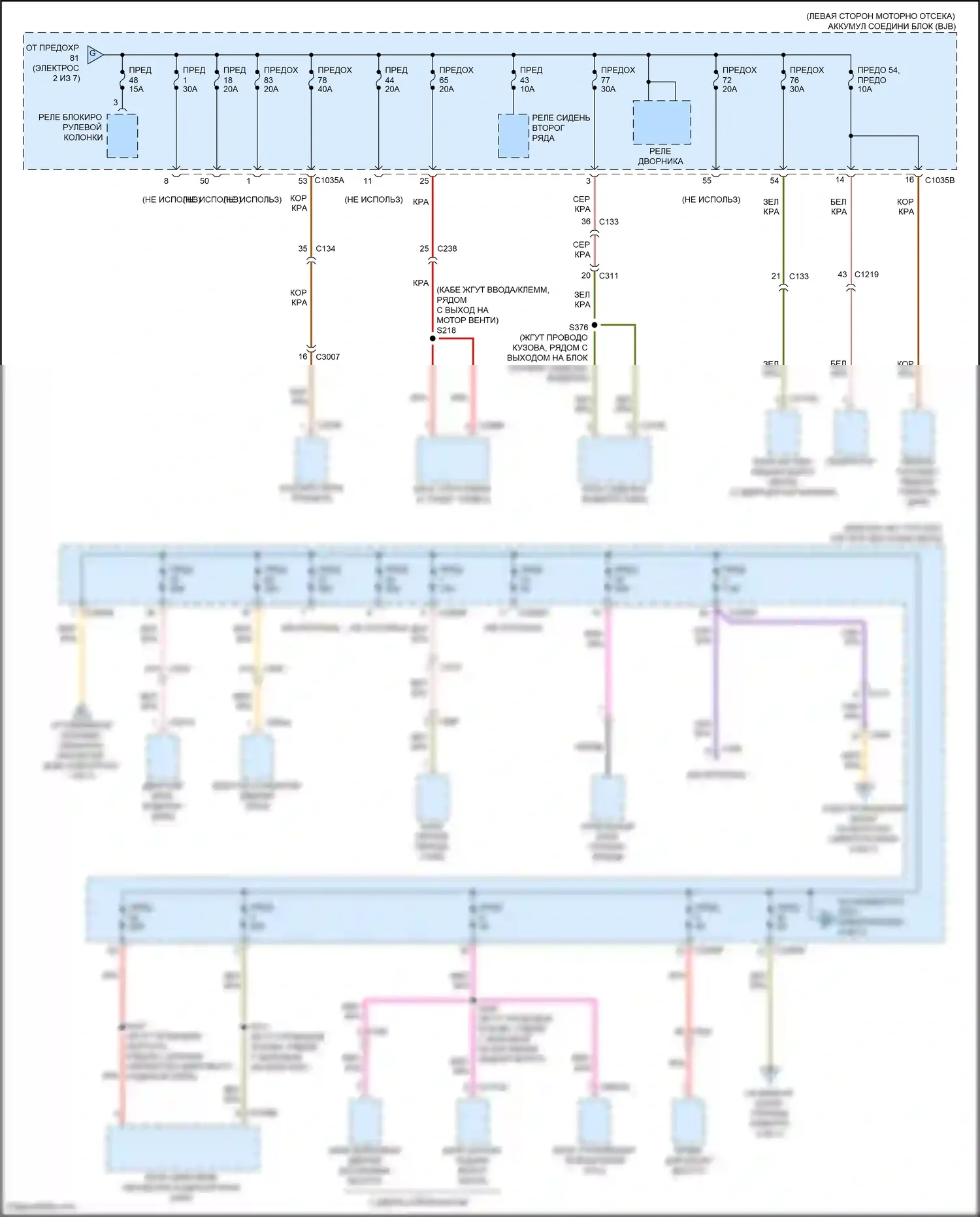Edge Ford III (2023-2024): Электросхема блока предохранителей реле (3 из 7) 
