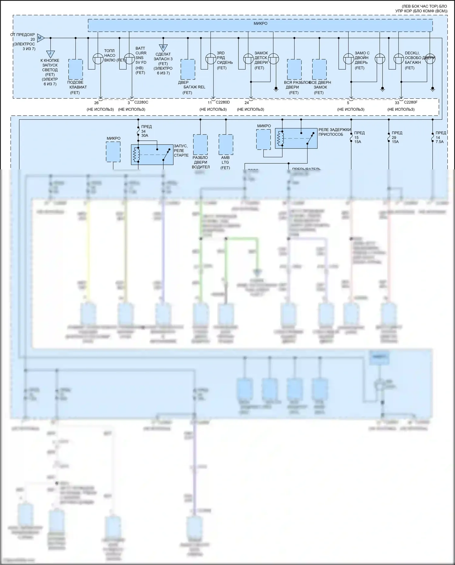 Edge Ford III (2023-2024): Электросхема блока предохранителей реле (4 из 7) 
