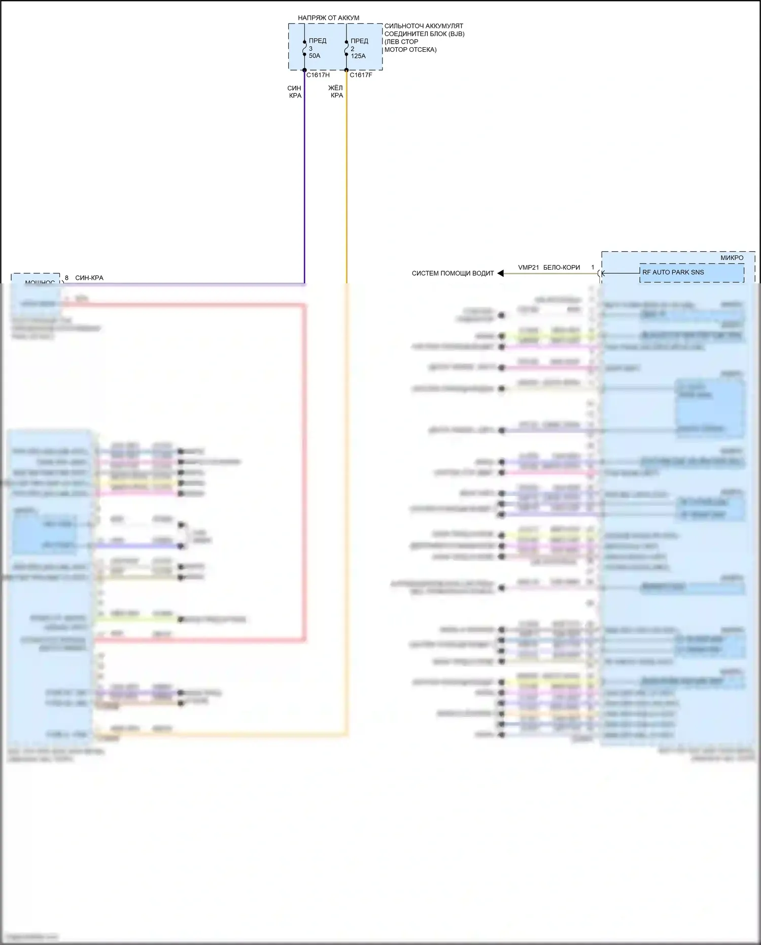 Edge Ford III (2023-2024): Электросхема блоков управления кузовом (1 из 3) 