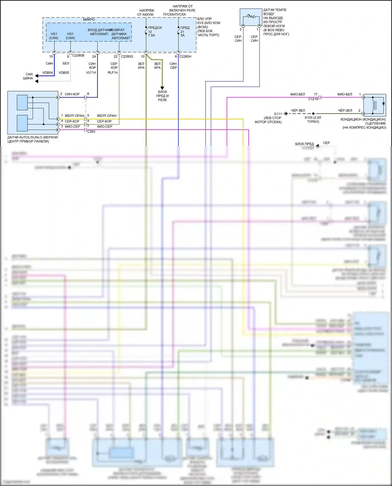 Edge Ford III (2023-2024): Электросхема климат контроля (2 из 3) 