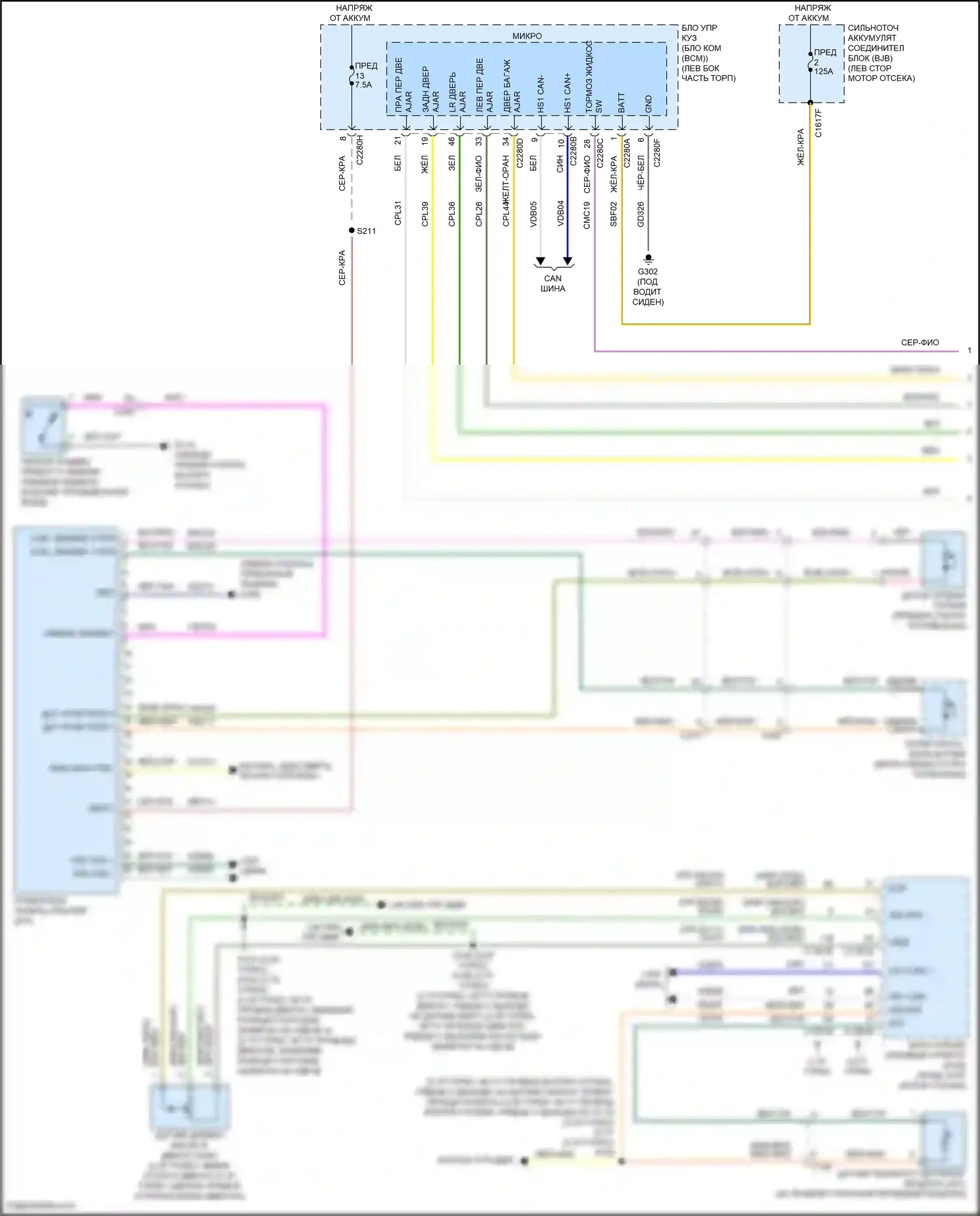 Edge Ford III (2023-2024): Электросхема приборной панели (1 из 3) 
