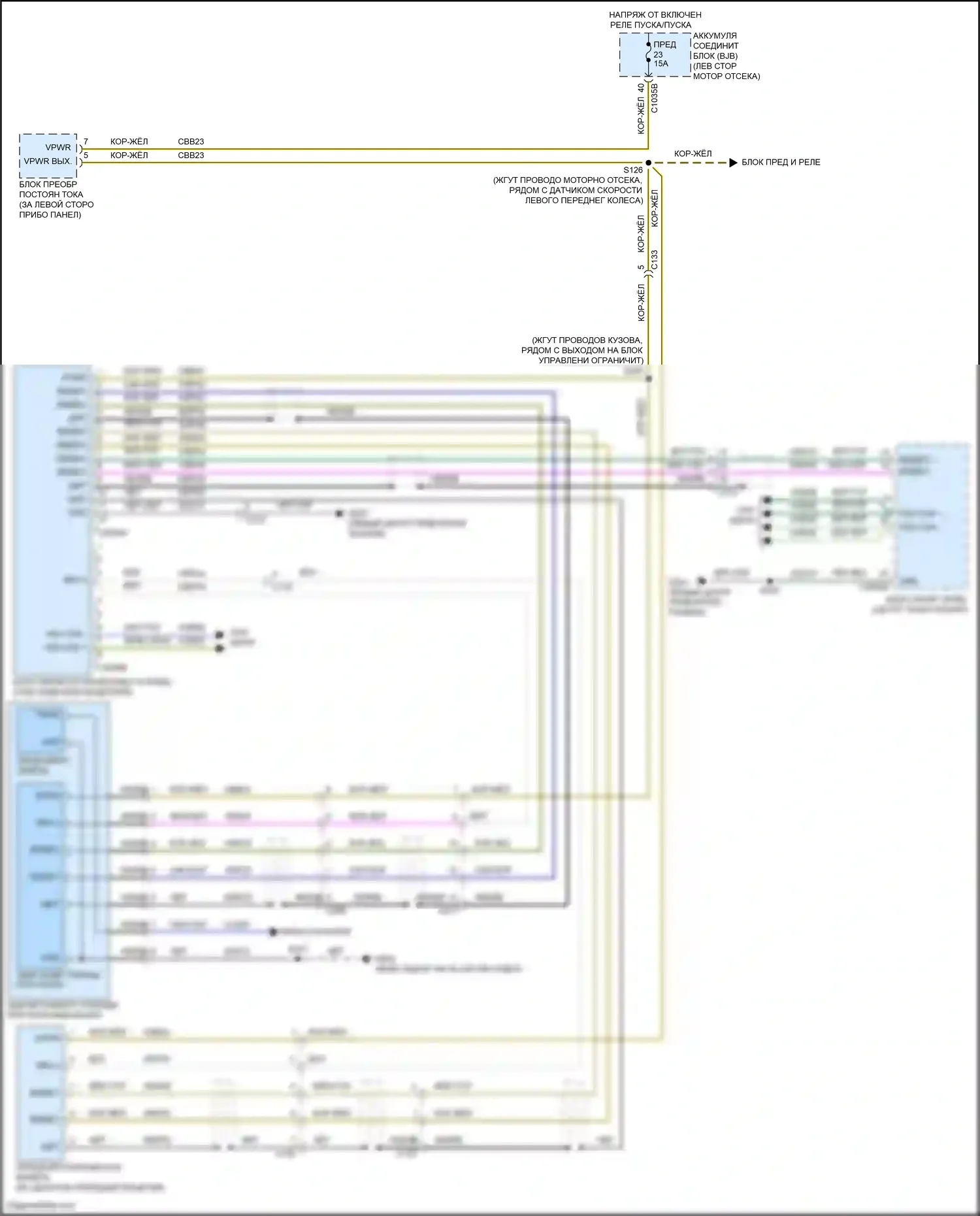 Edge Ford III (2023-2024): Электросхема камеры заднего вида, с фронтальной камерой 