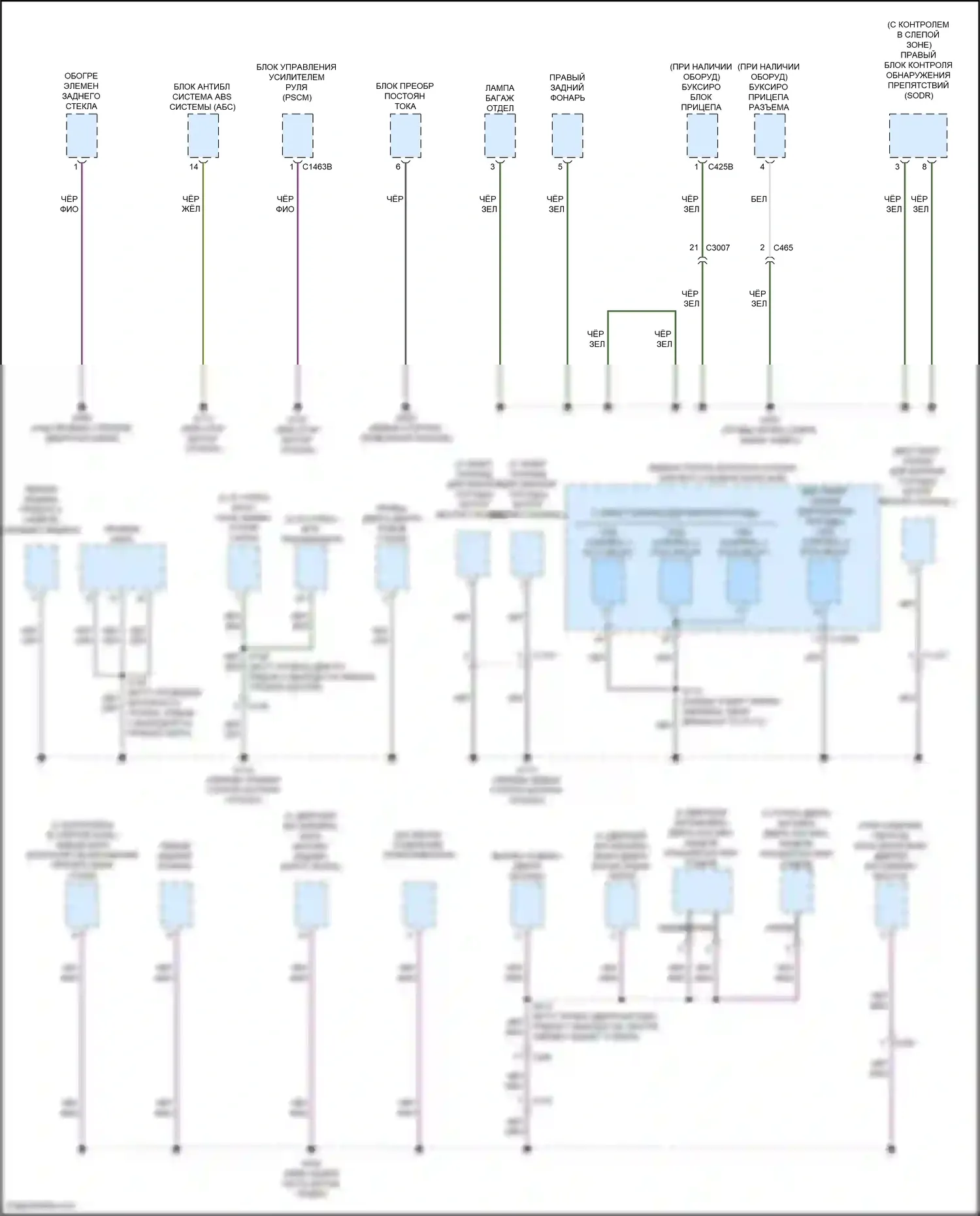 Edge Ford III (2023-2024): Электросхема точек подключения масс (5 из 5) 