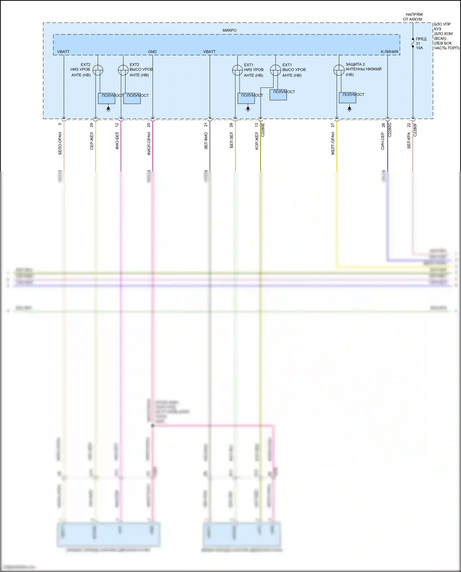 Edge Ford III (2023-2024): Электросхема центрального замка (2 из 5) 