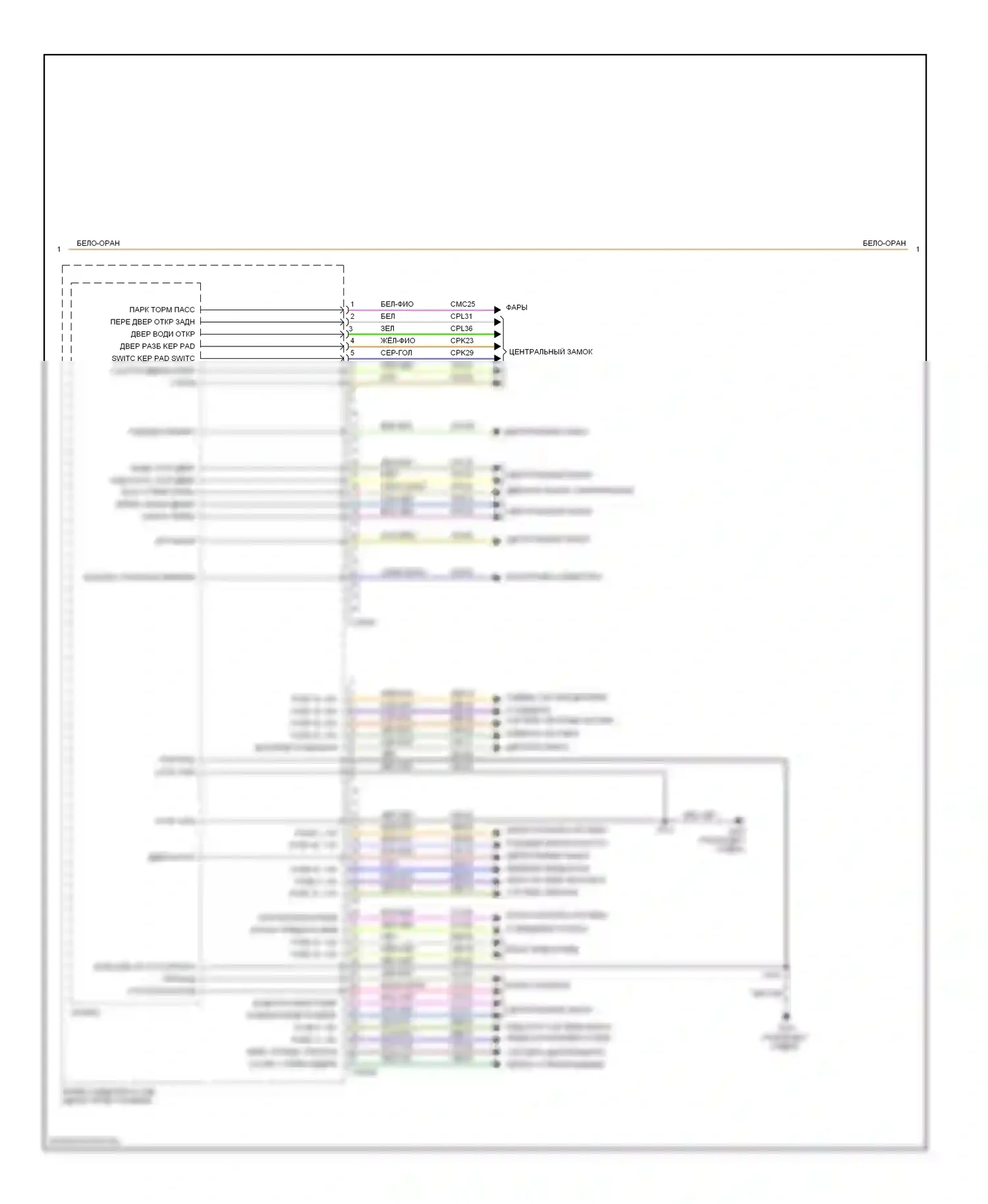Escape Ford I рестайлинг 2 (2007-2012): Электросхема блоков управления кузовом, за исключением гибридного (2 из 3) 