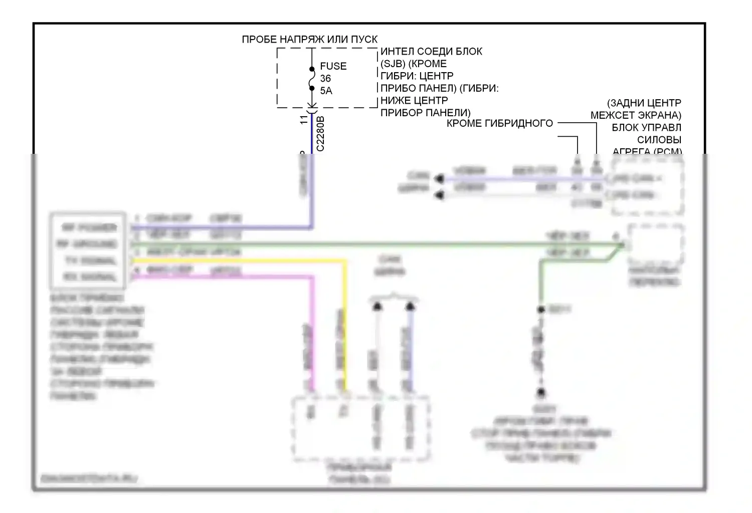 Escape Ford I рестайлинг 2 (2007-2012): Пассивная сигнализации электросхема 