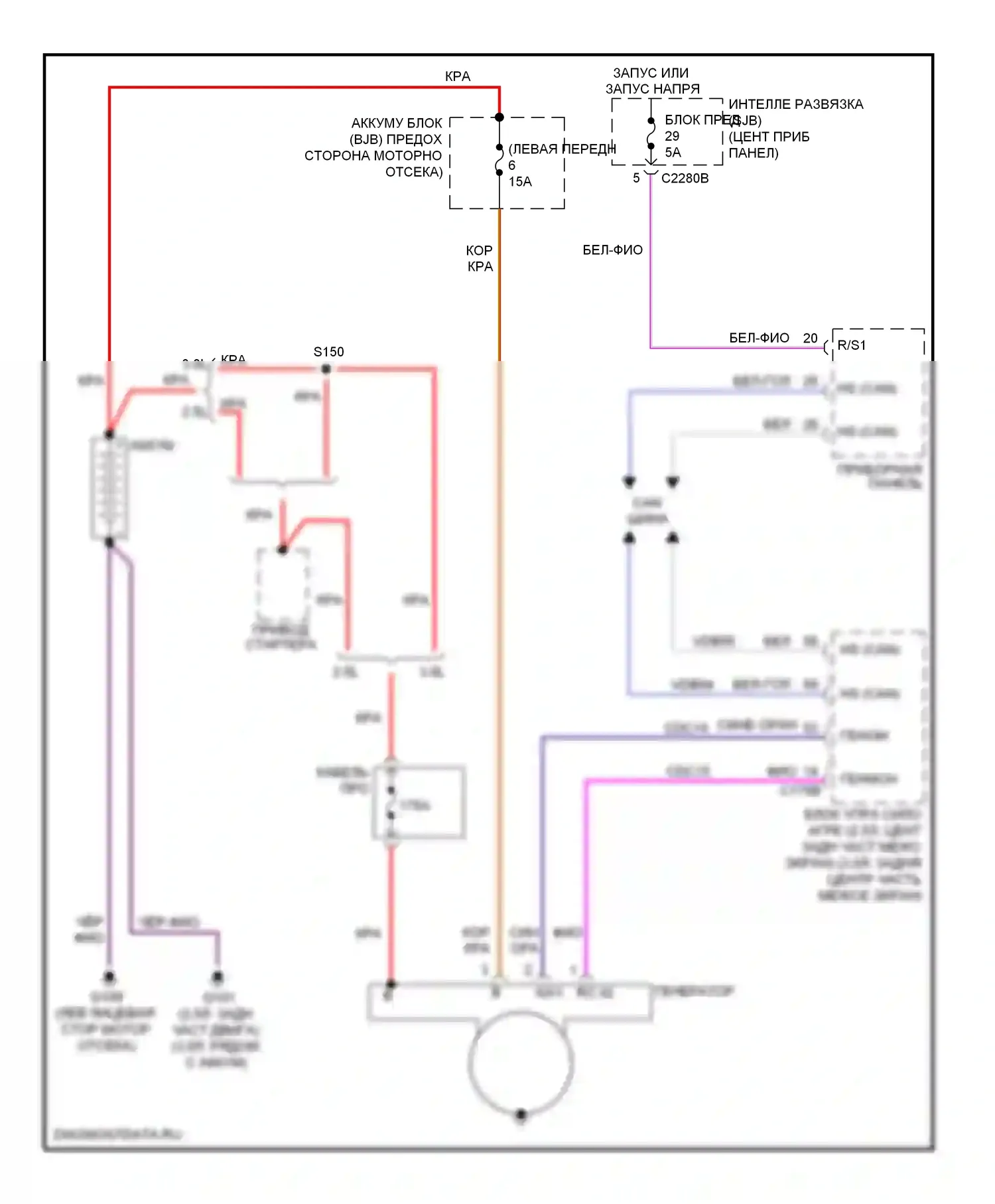 Escape Ford I рестайлинг 2 (2007-2012): Электросхема генератора 