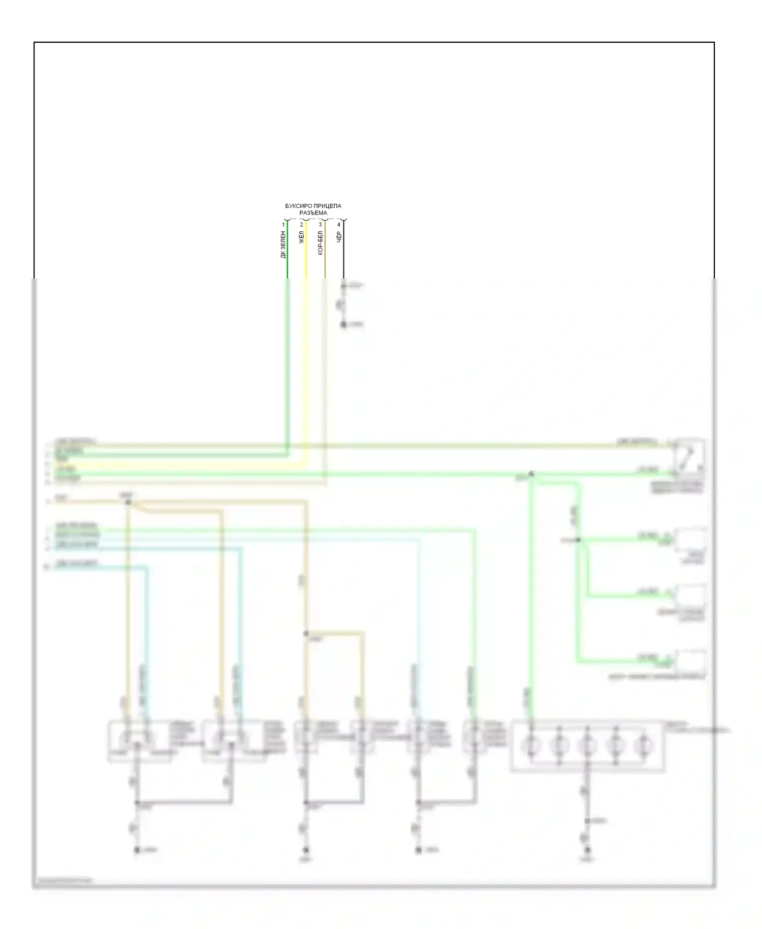 Escape Ford I рестайлинг (2004-2007): Электросхема фар и фонарей и разъема прицепа, за исключением гибридного (2 из 2) 
