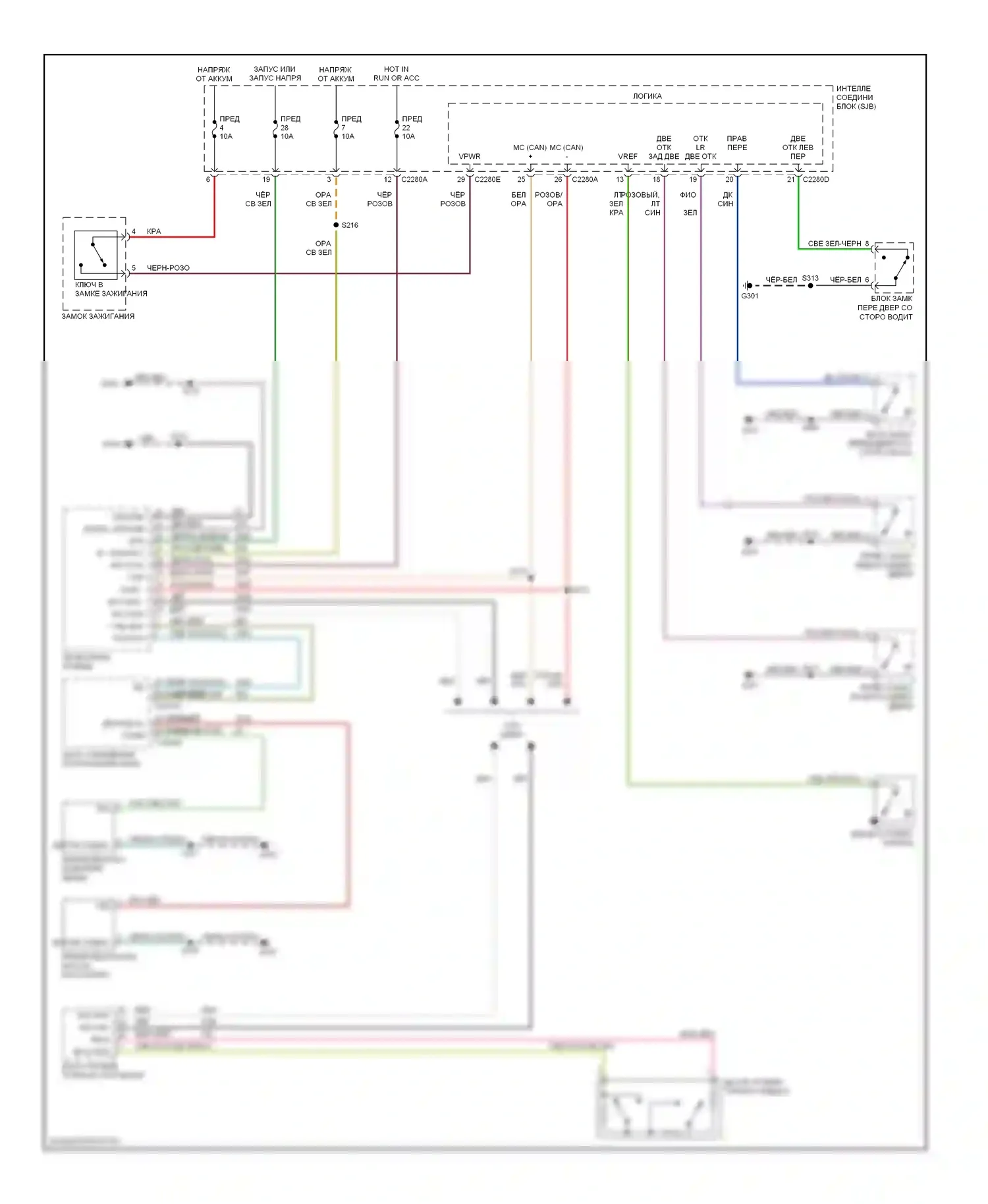 Escape Ford I рестайлинг (2004-2007): Электросхема помощников водителя, гибрид 