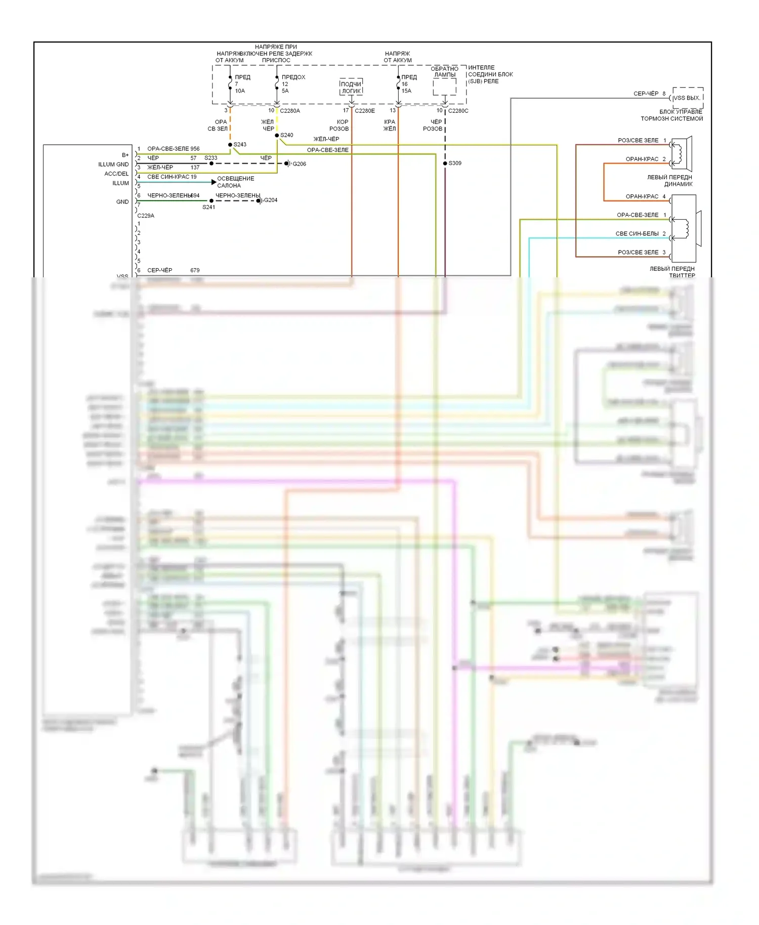 Escape Ford I рестайлинг (2004-2007): Электросхема навигации 