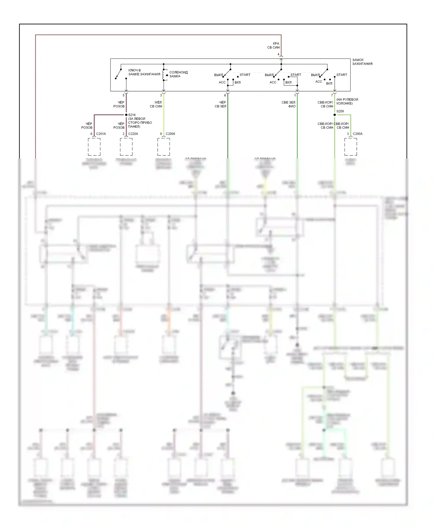 Escape Ford I (2000-2004): Электросхема блока предохранителей реле (2 из 3) 