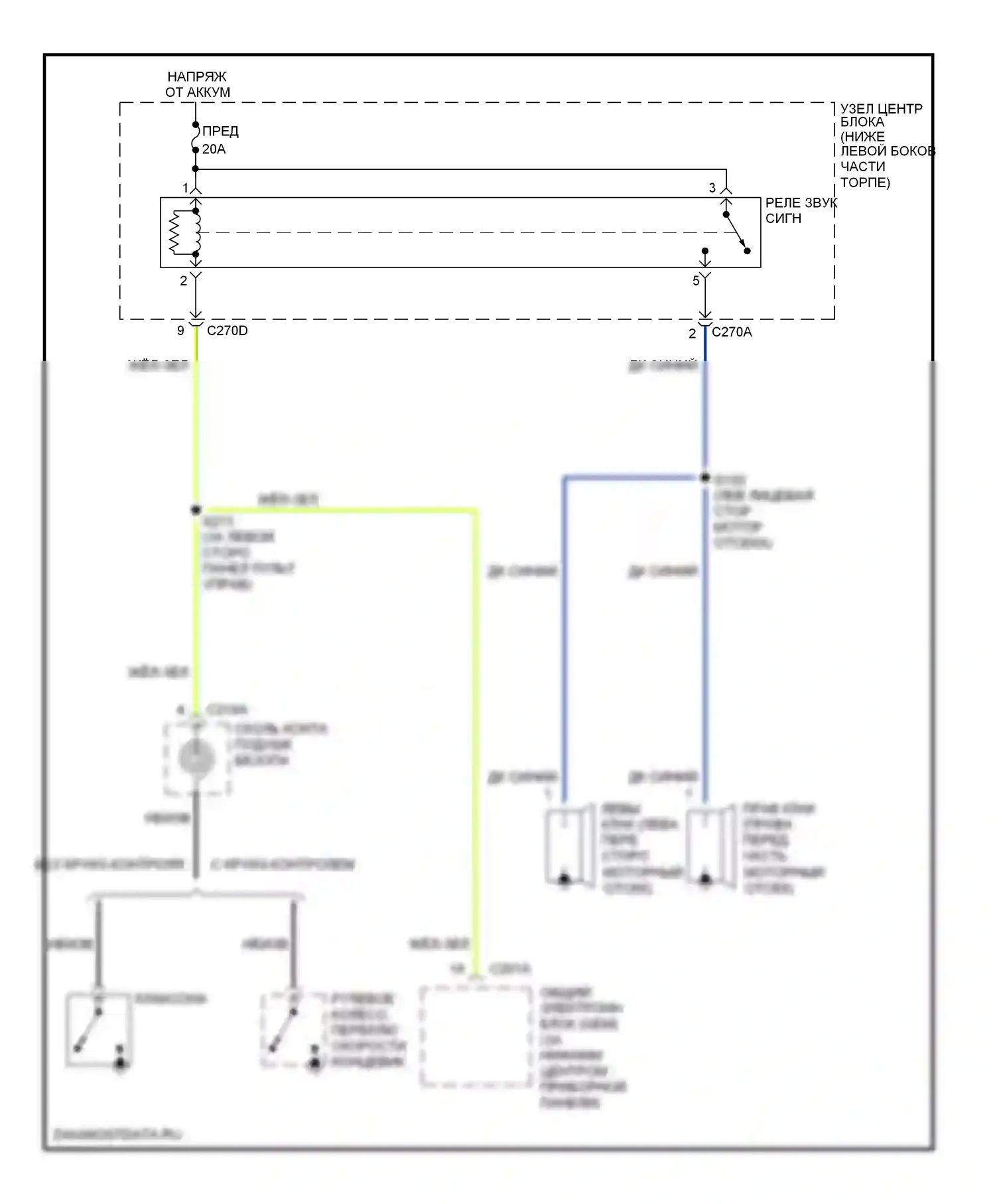 Escape Ford I (2000-2004): Электросхема клаксона 