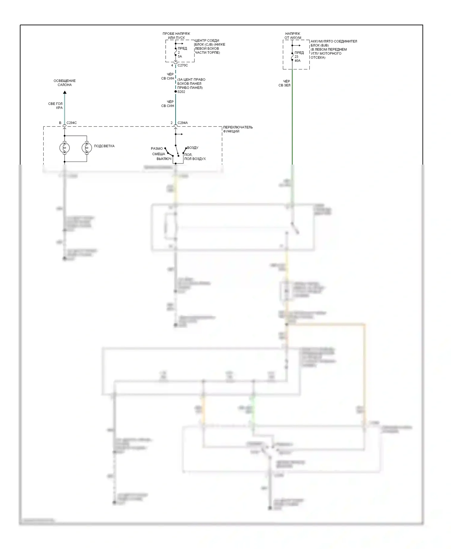 Escape Ford I (2000-2004): Электросхема нагревателя 