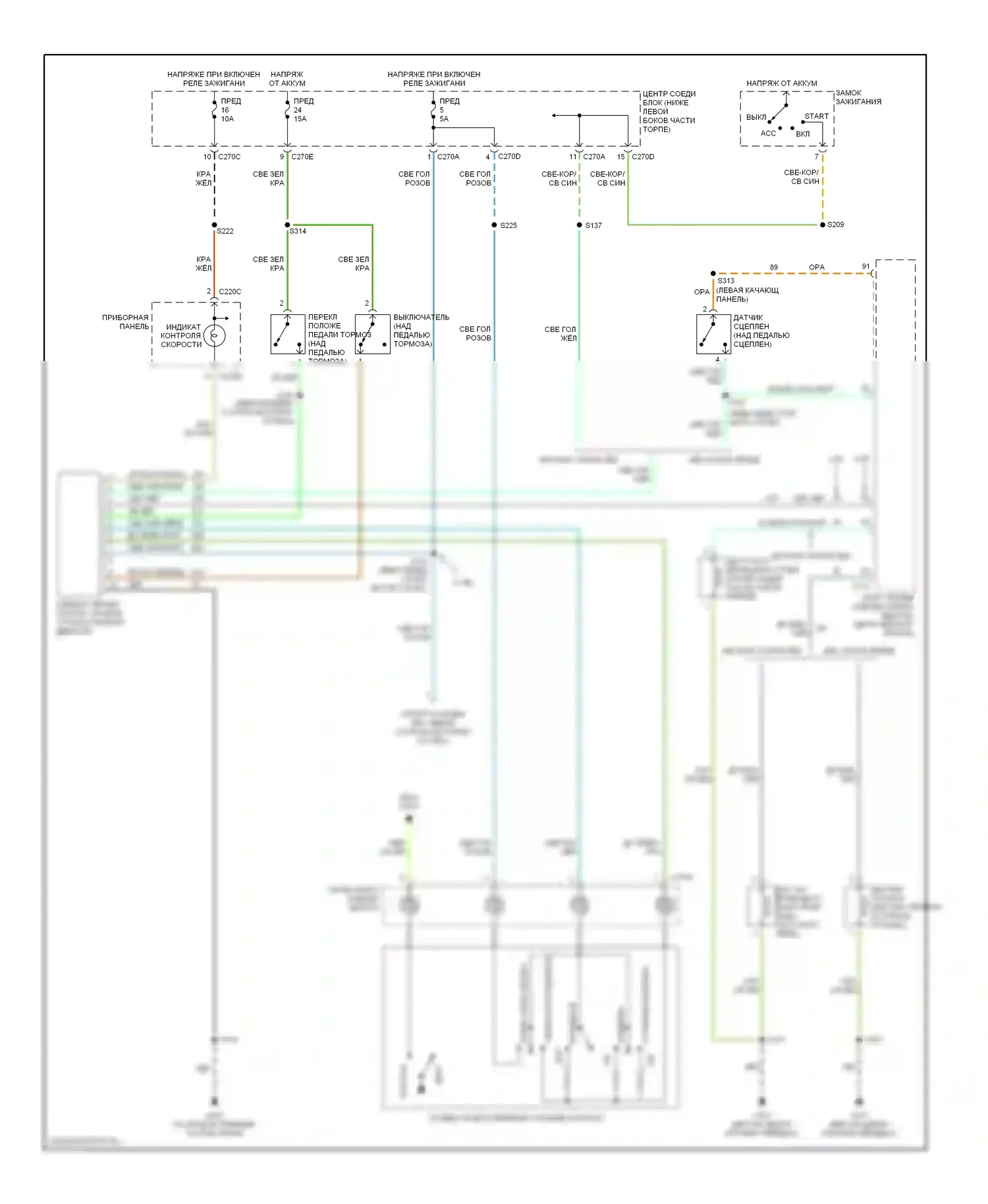Escape Ford I (2000-2004): Электросхема круиз-контроля 