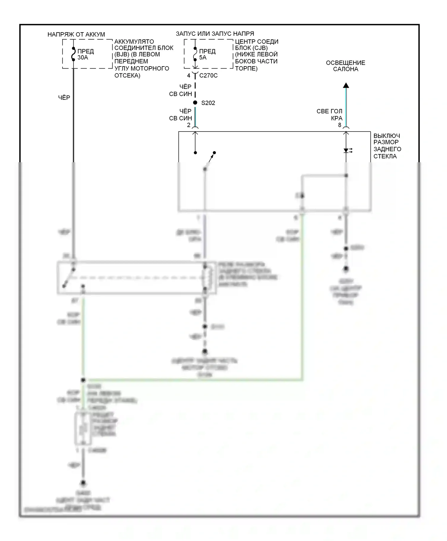 Escape Ford I (2000-2004): Электросхема подогрева 