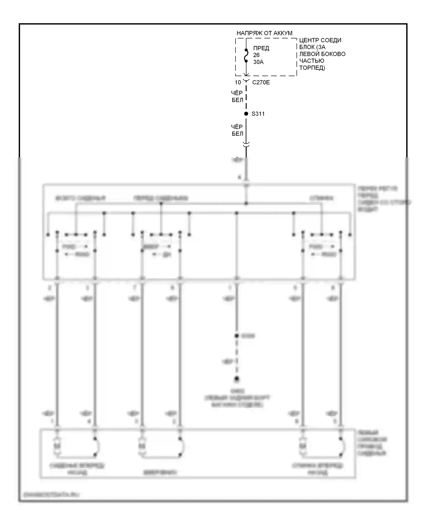 Escape Ford I (2000-2004): Электросхемы силового сиденья 