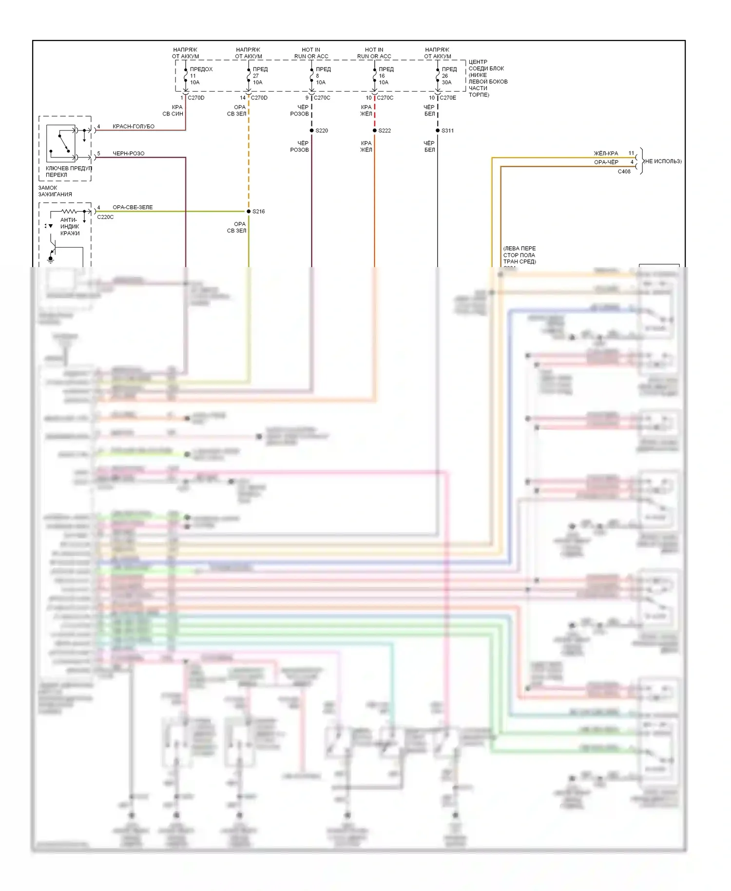 Escape Ford I (2000-2004): Электросхема защиты от взлома 