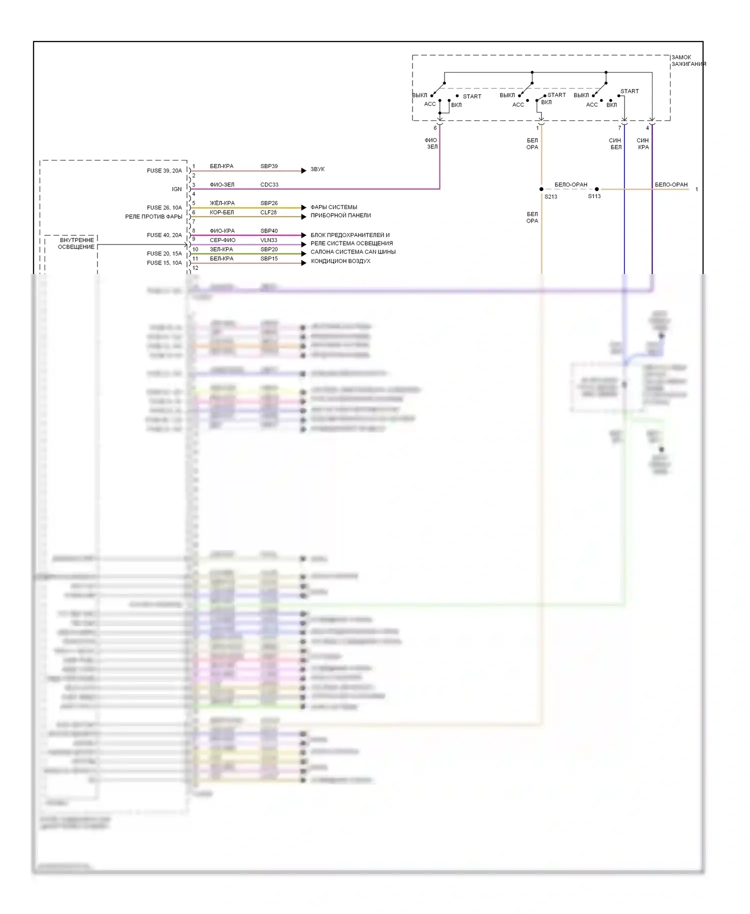 Escape Ford II (2007-2012): Электросхема блоков управления кузовом, за исключением гибридного (1 из 3) 